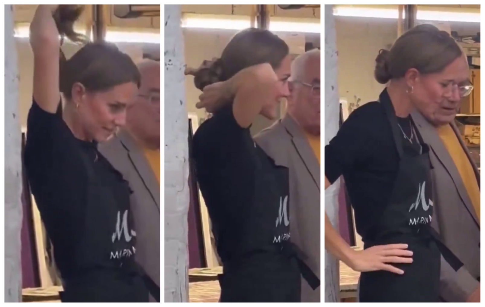 凱特王妃演繹「零髮圈盤髮神技」，吸引不少人模仿。（翻攝X@RoyallyBelle_）