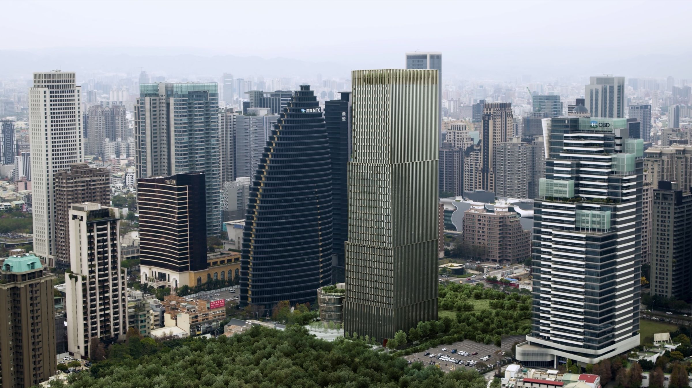坐落於市政北二路與朝富路口核心角地的「聯聚中衡大廈」,占地1,928坪。(業者提供)