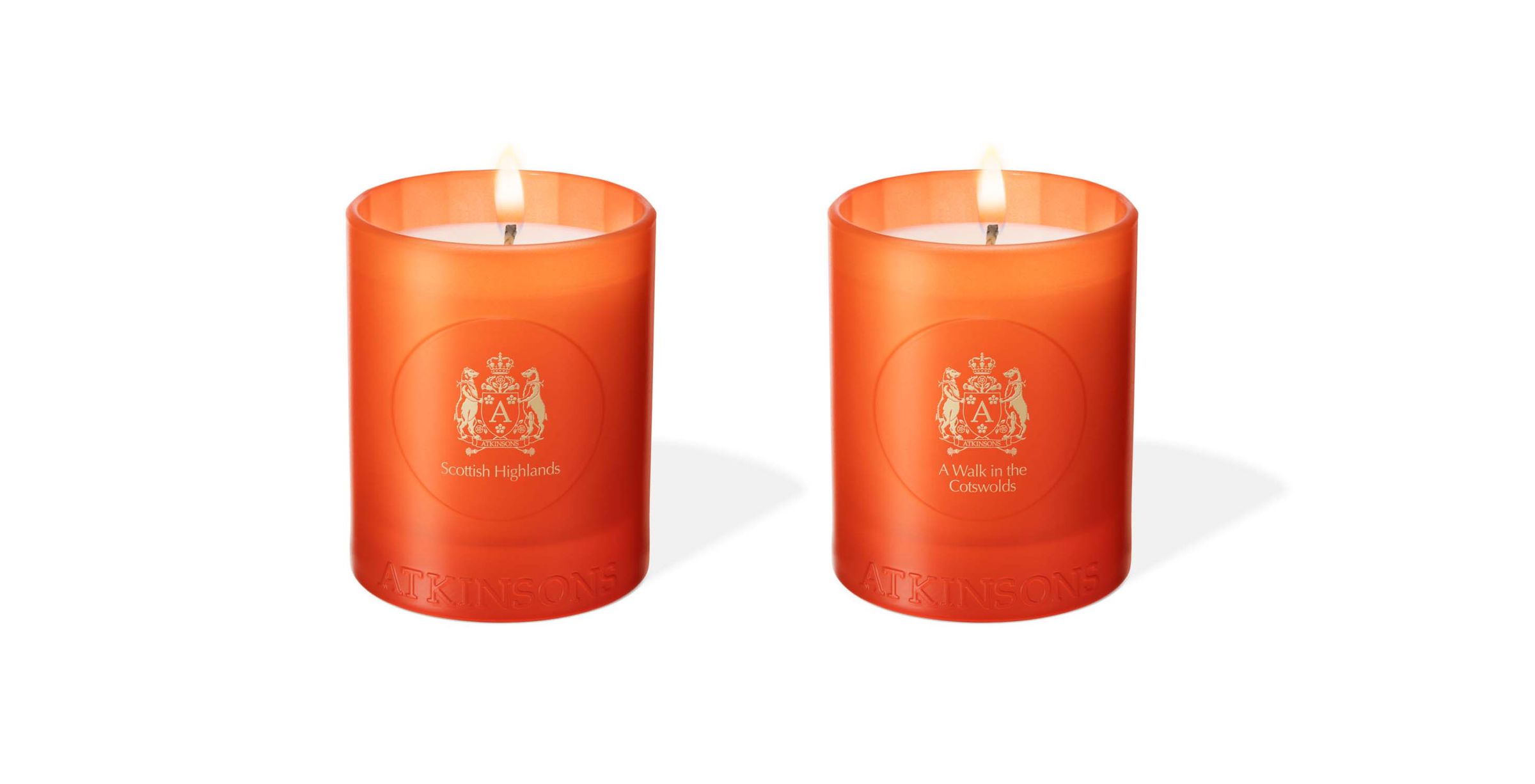 ATKINSONS A TOUCH OF GLASS COLLECTION 200g,蘇格蘭高地(左)、童話小鎮(右),NT2,380。