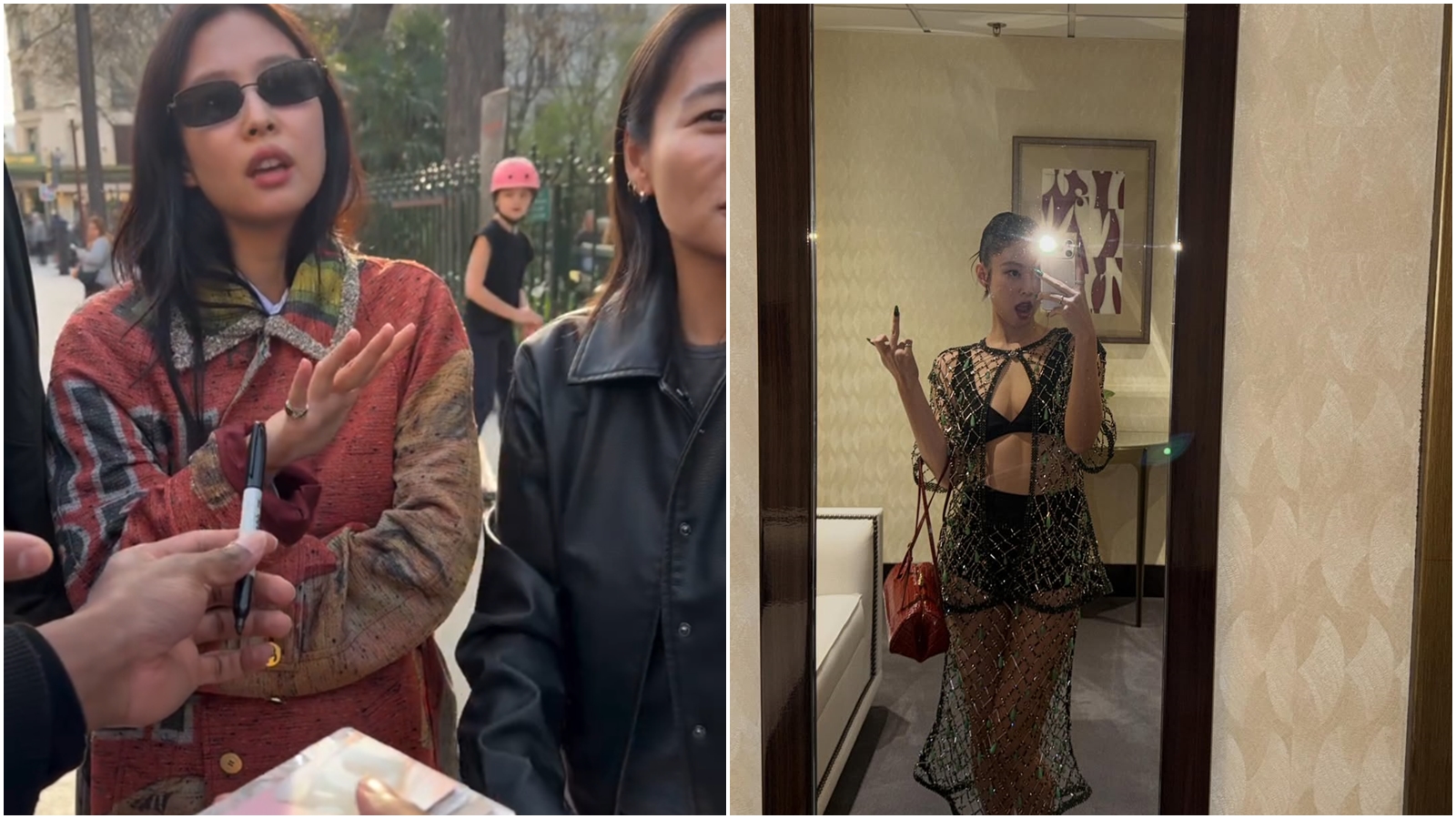 Jennie巴黎街頭遭私生飯、黃牛圍堵逼簽小卡　曬美圖夾中指照疑似反擊