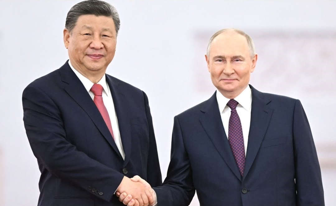 習近平今天抵達俄羅斯克里姆林宮，與俄羅斯總統普丁進行中俄會談。（翻攝自russian_kremlin IG）