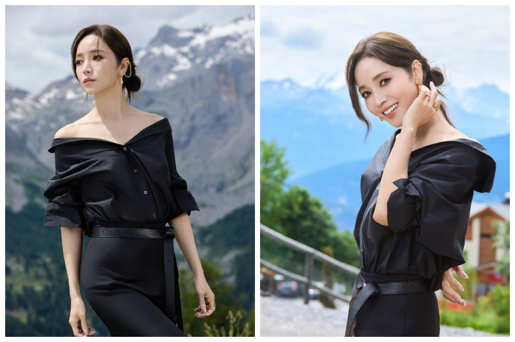 侯佩岑分享在瑞士工作的美照。（翻攝侯佩岑微博）