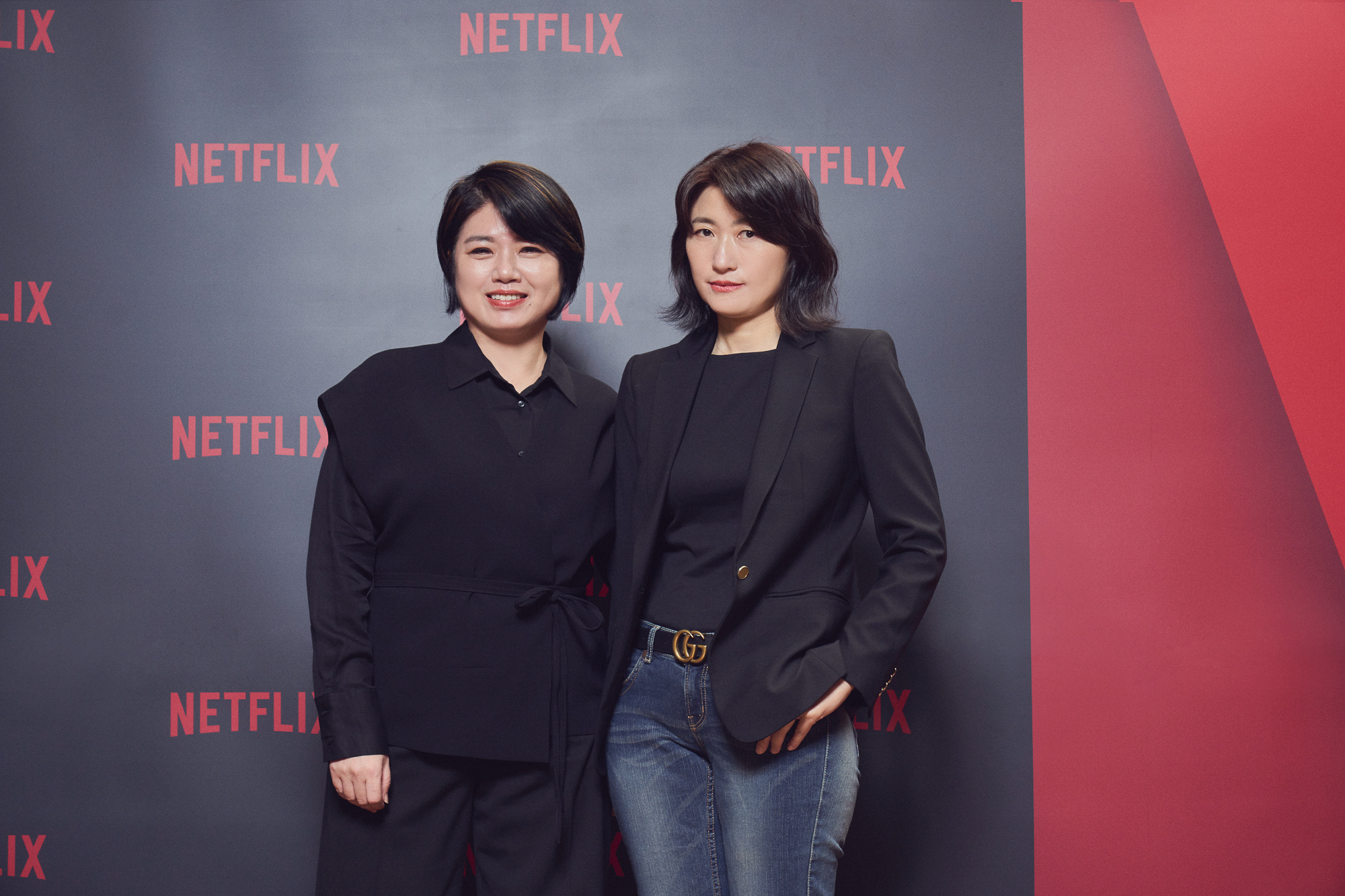 《影后》導演嚴藝文及監製丁長鈺。（Netflix提供）