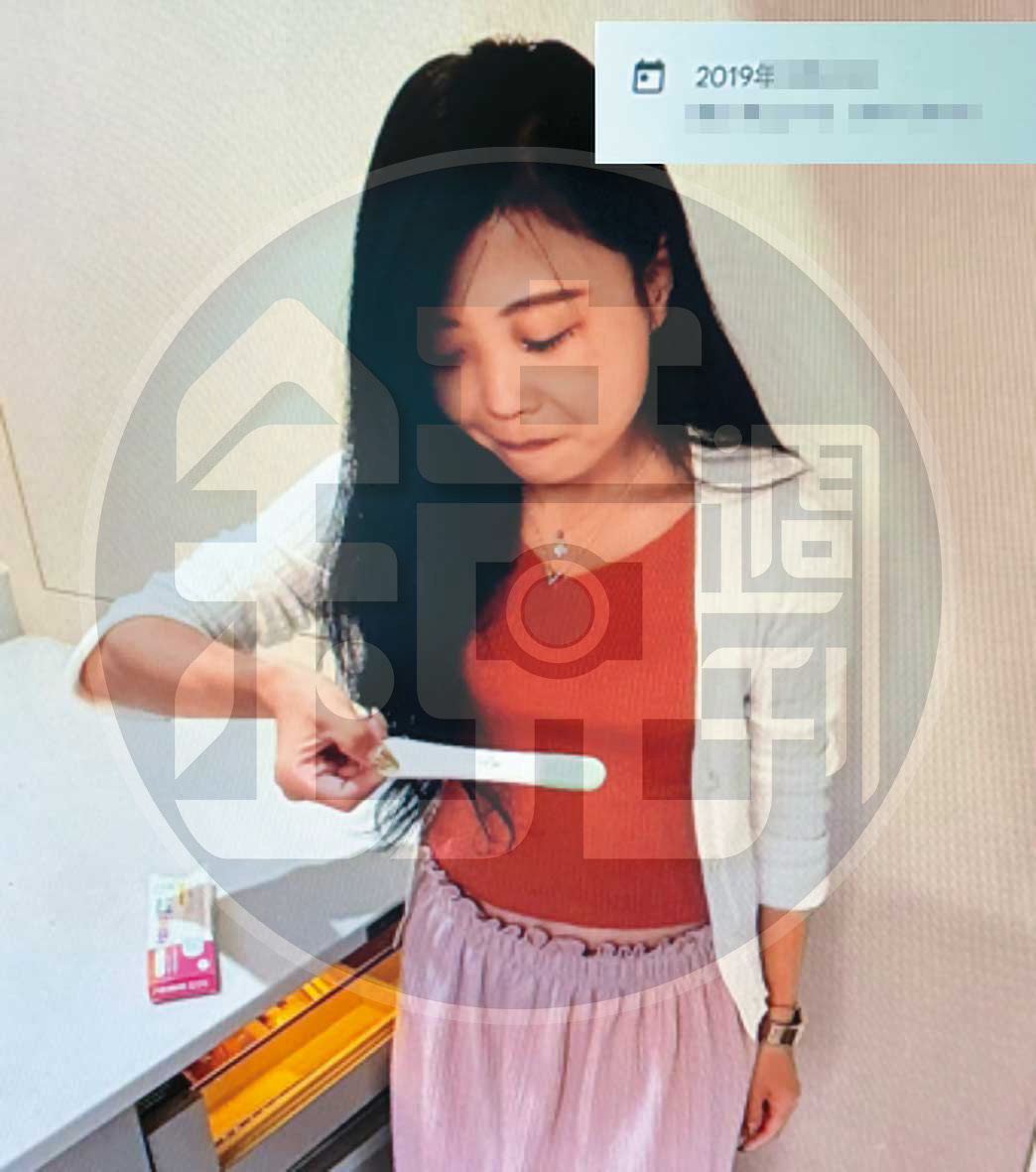黃佳鈴（圖）傳照片給B小姐，說與A男交往時曾懷孕。（讀者提供）