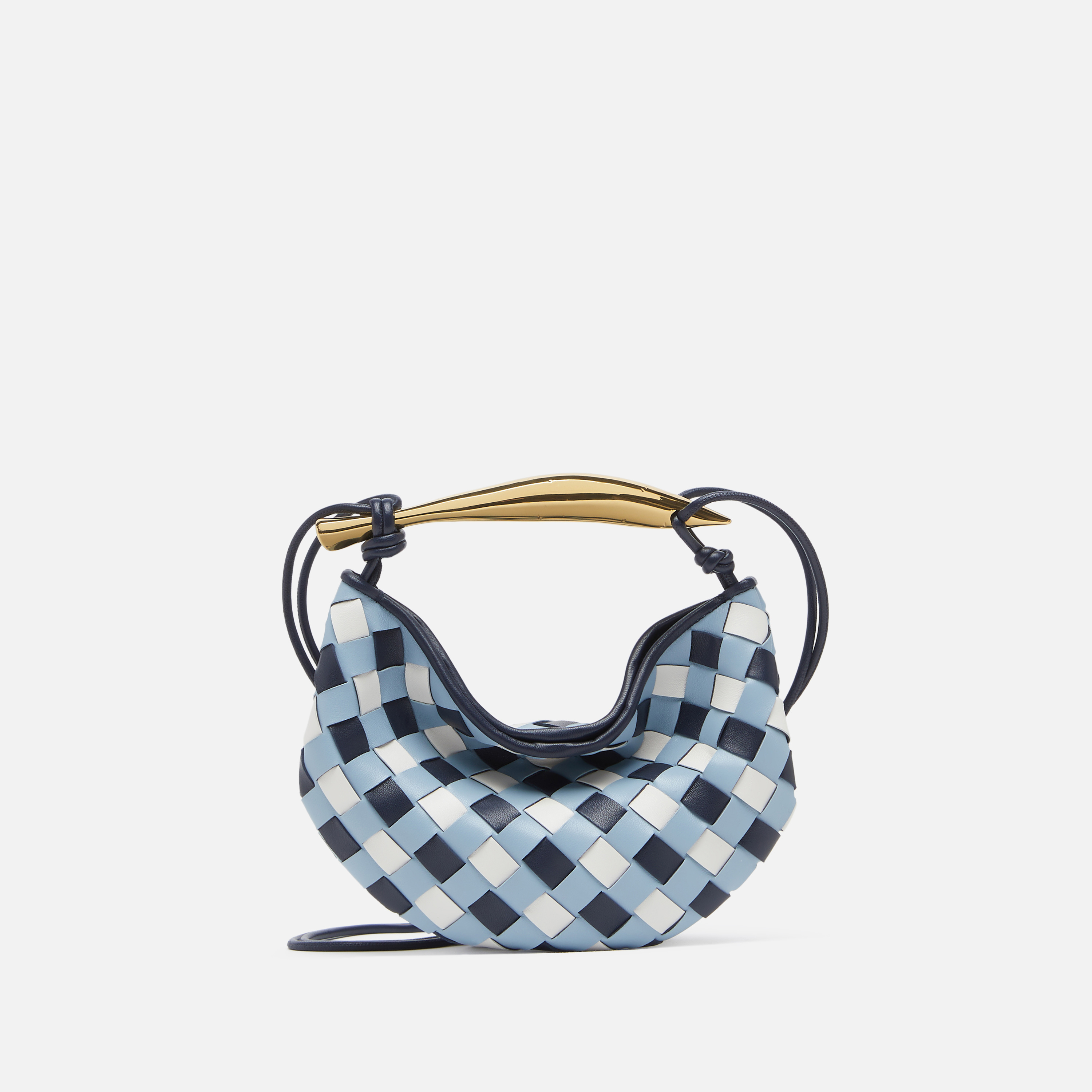 Baby Sardine彩色格紋編織皮革手提肩背包。NT$122,100（BOTTEGA VENETA提供）