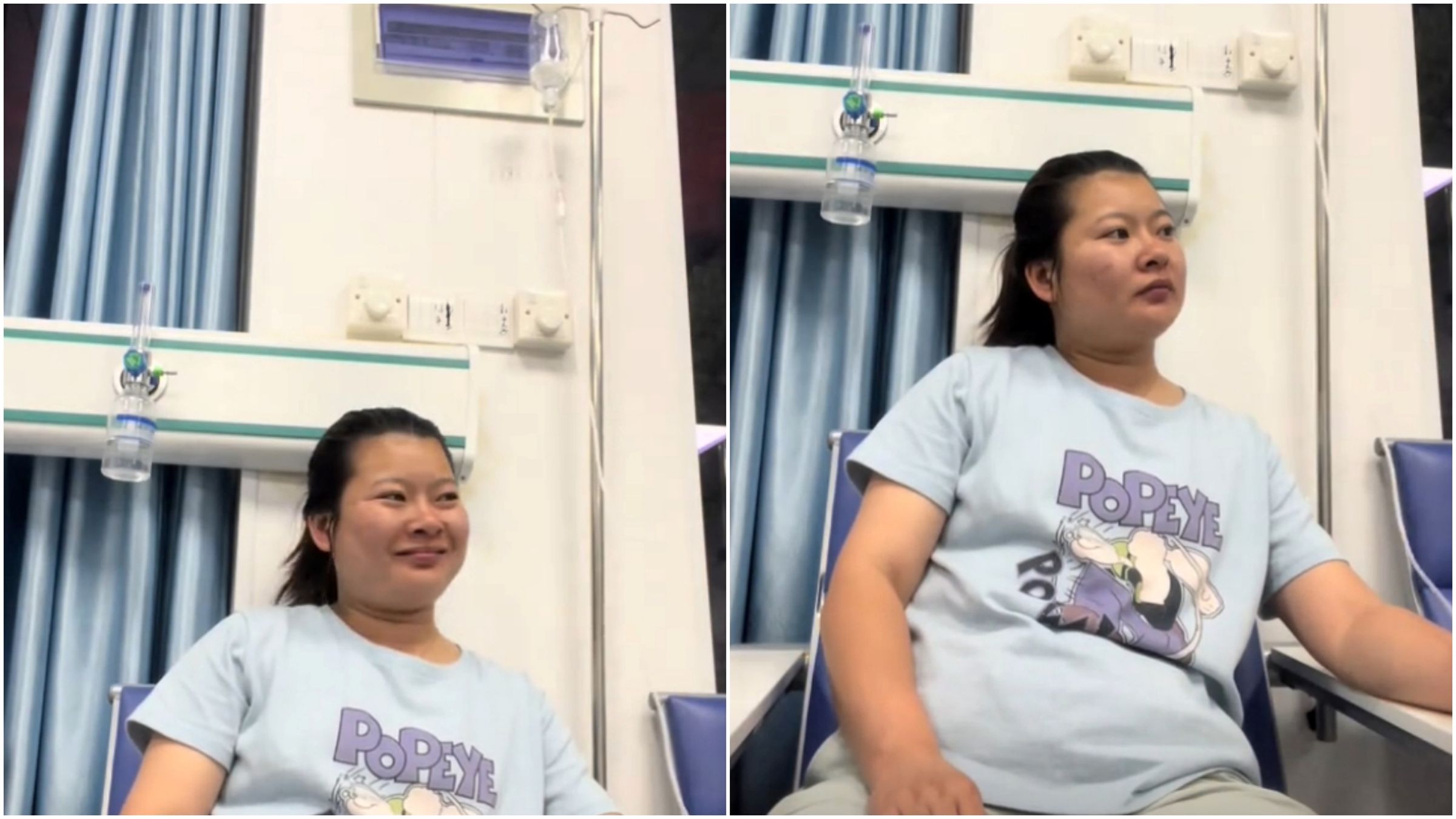 中國女減肥「1天只吃3片菜」,頭暈心慌掛點滴。(翻攝抖音)