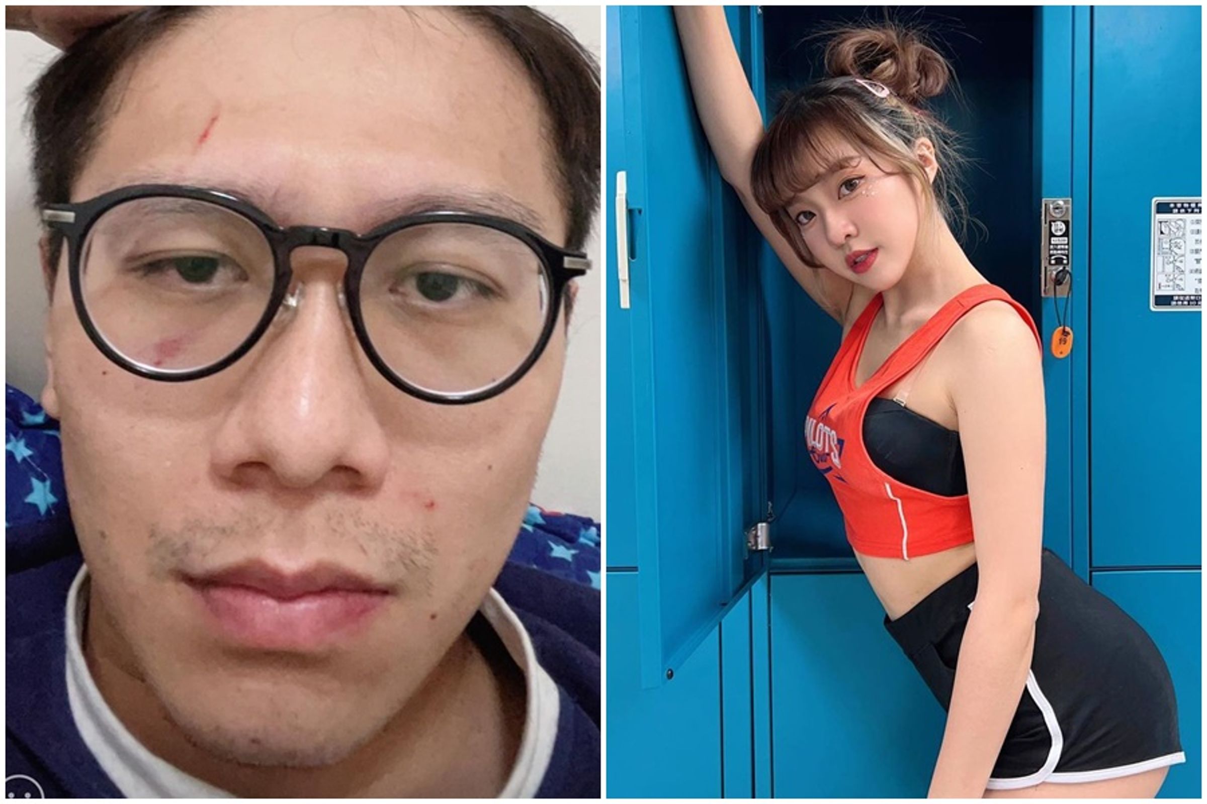 羅振峰涉賭亂扯前女友「千芮」，2人今早在社群媒體上發文互咬。（左圖翻攝自羅振峰IG，右圖翻攝自安安你好，我叫千芮 ♡🍒臉書）