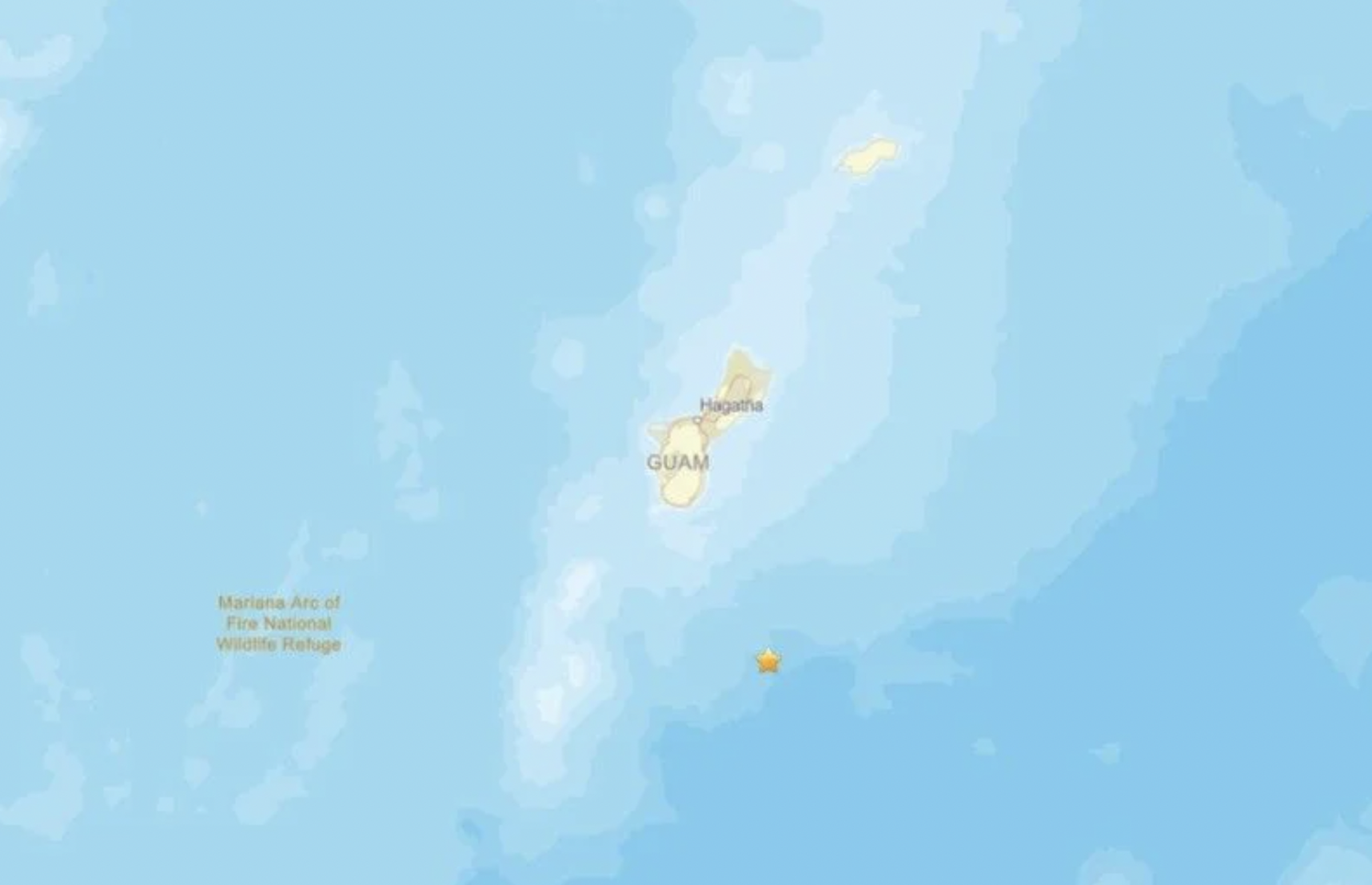 關島今晚間發生規模5.8地震。（翻攝自美國地質調查局）