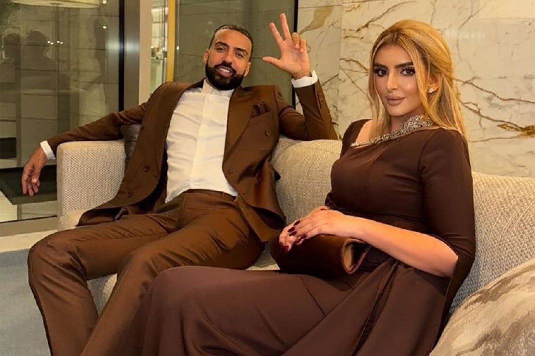 瑪哈拉公主（右）與弗倫奇蒙塔納（左）悄悄訂婚。（翻攝X@infodash_）