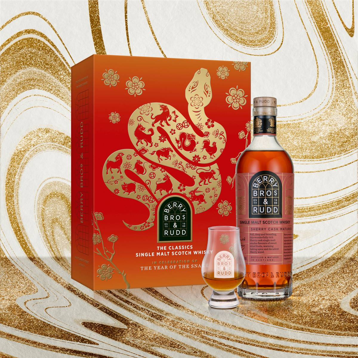 BB&R 貝瑞兄弟與洛德 貝瑞雅仕 金蛇雪莉新年禮盒。建議售價約NT$1,400。