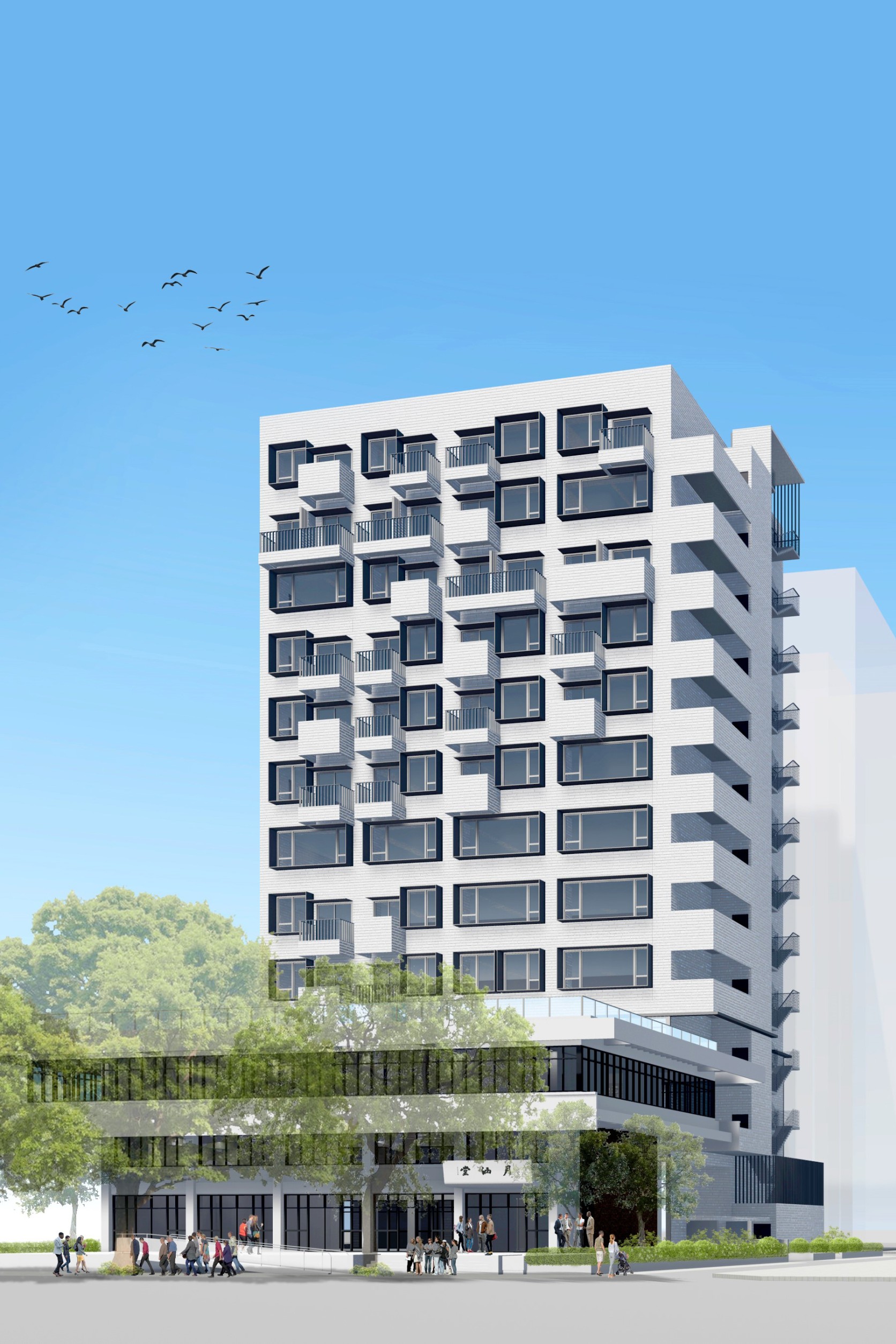 月涵堂修建及台北政經學院大樓示意圖。（清華大學提供）