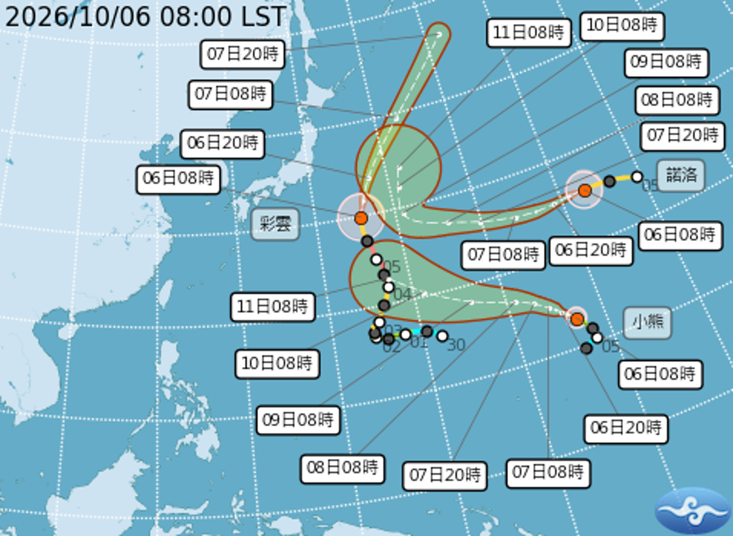 中央氣象署說明颱風趨勢。(翻攝自中央氣象署官網)