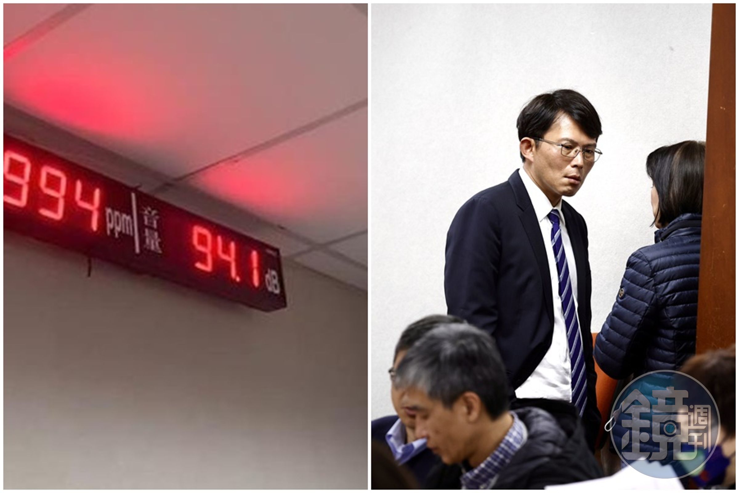 黃國昌今日在司法委員會質詢法務部長鄭銘謙時,音量數度飆破90分貝,一度來到94.1分貝。(翻攝自臉書、本刊資料照)