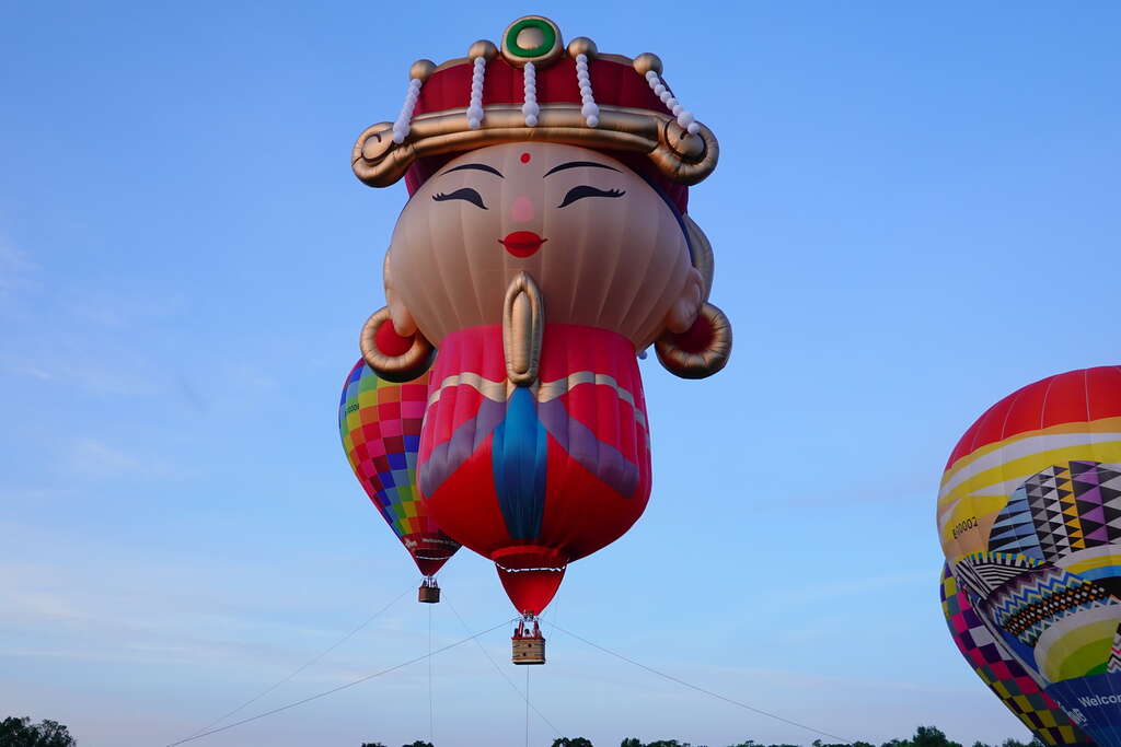 Hello Kitty球進廠維修期間,將由「媽祖球」代班。(翻攝台灣國際熱氣球嘉年華官網)
