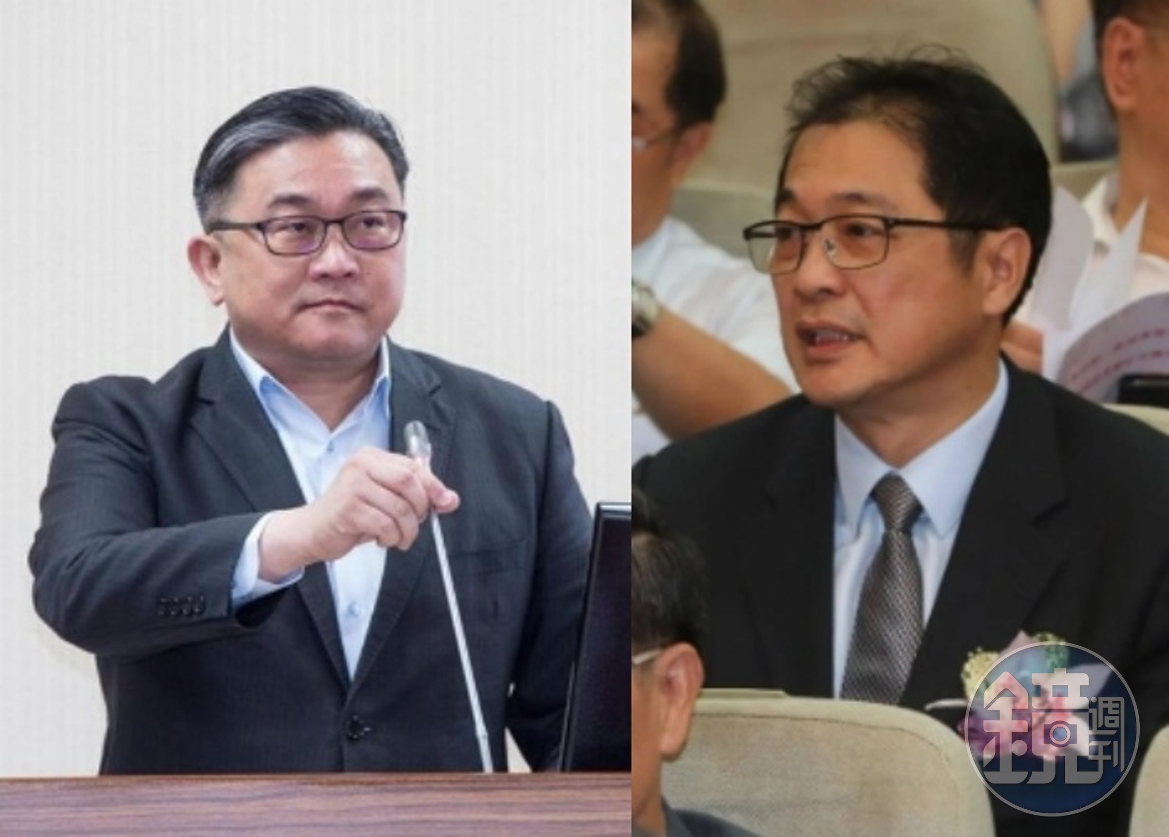 今天針對國會改革覆議案進行委員會審查第2天,王定宇(左)和鄭銘謙(右)一來一往詢答。(本刊資料照)