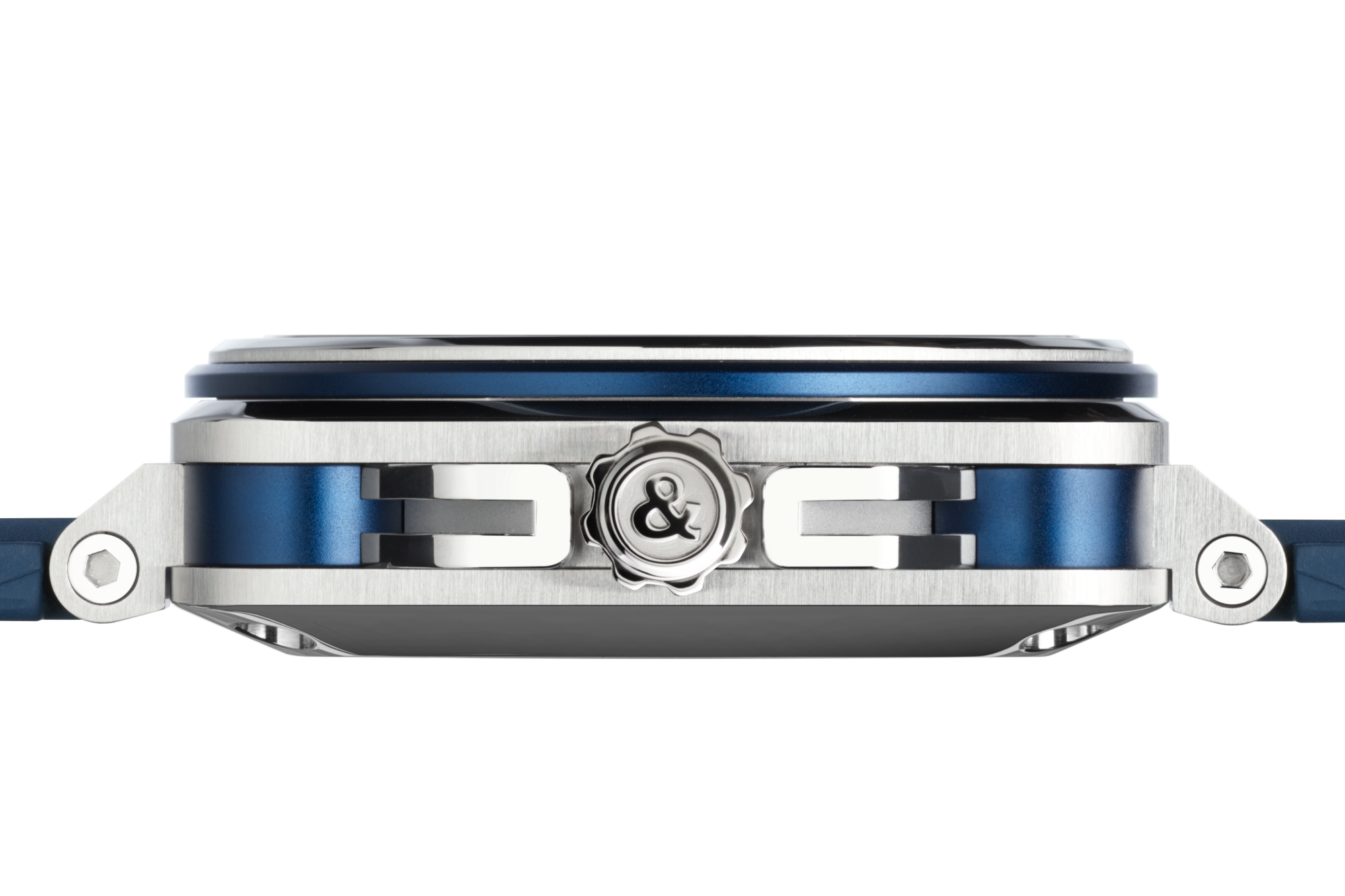 BR-X3 BLUE STEEL為不鏽鋼夾藍色陽極氧化鋁合材質。