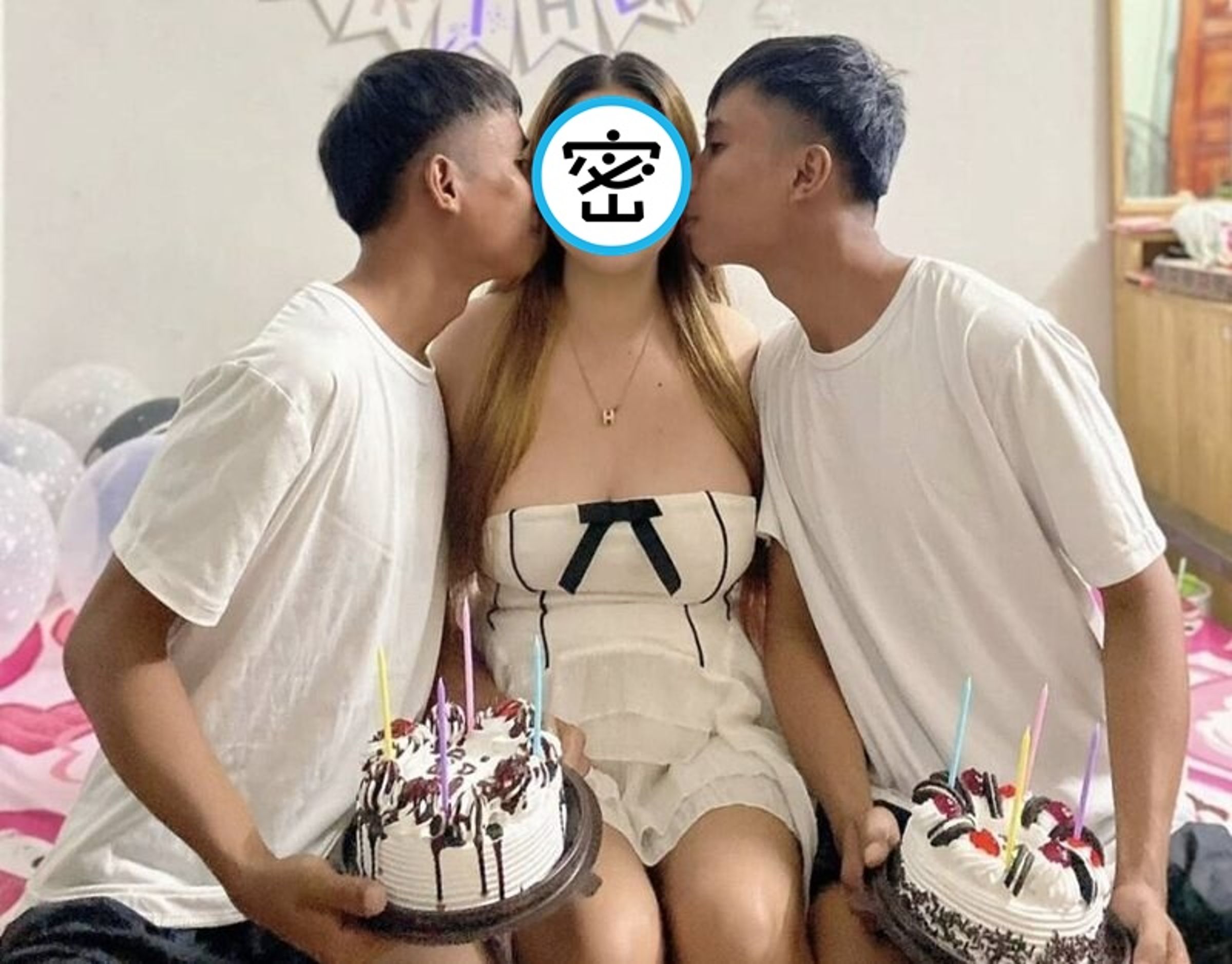 泰國一名女子大方公開自己同時交往雙胞胎兄弟。（翻攝自X）