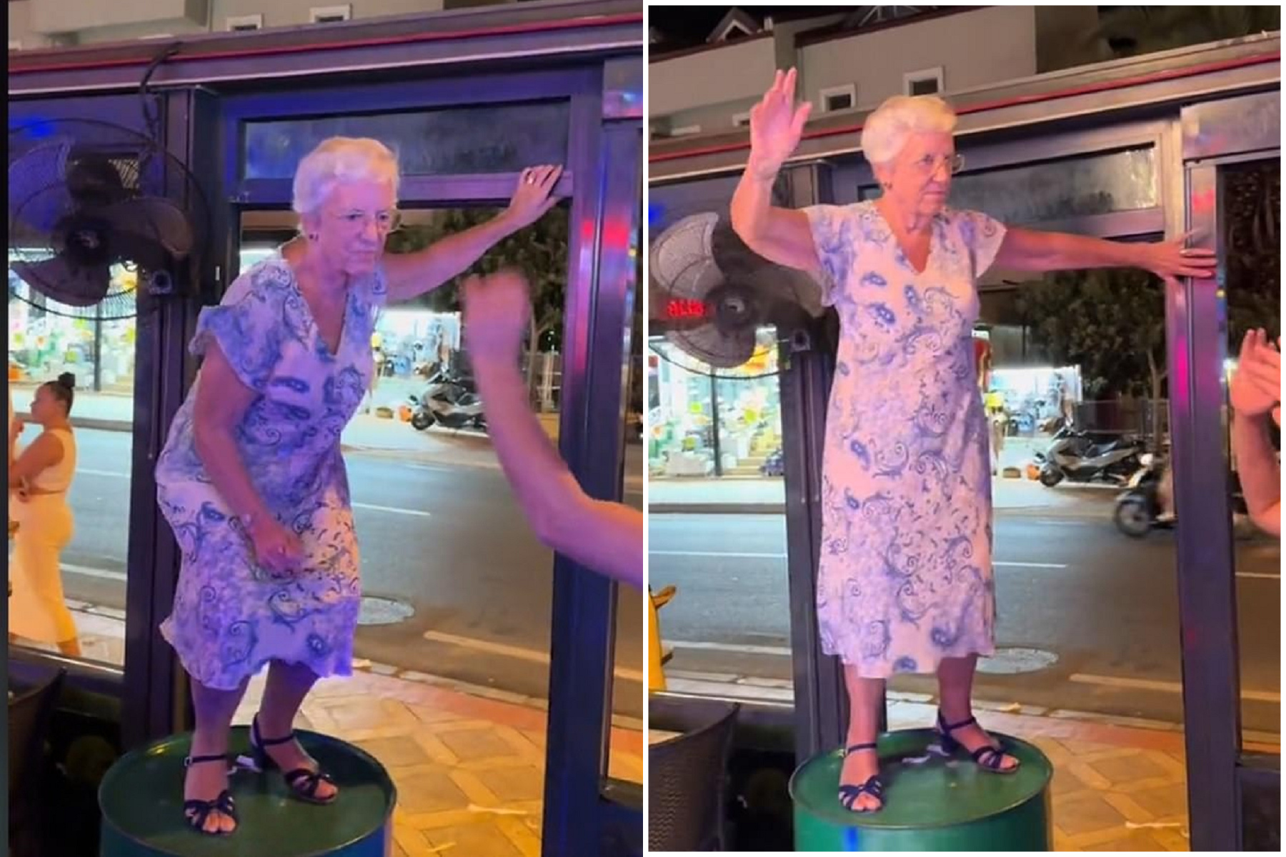 阿嬤太軟Q「奶奶」超有料！大跳熱舞把餐廳變夜店，網友嗨爆。（翻自《每日郵報》）