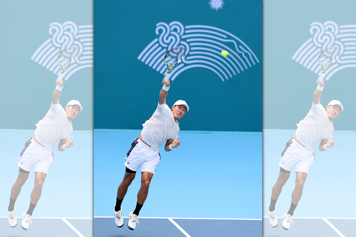 台灣網球好手許育修繼拿下成都世大運網球男雙、混雙金牌後，又搭配莊吉生在杭州亞運網球男雙奪金，成為台灣在該賽事的首面金牌。（許育修提供）