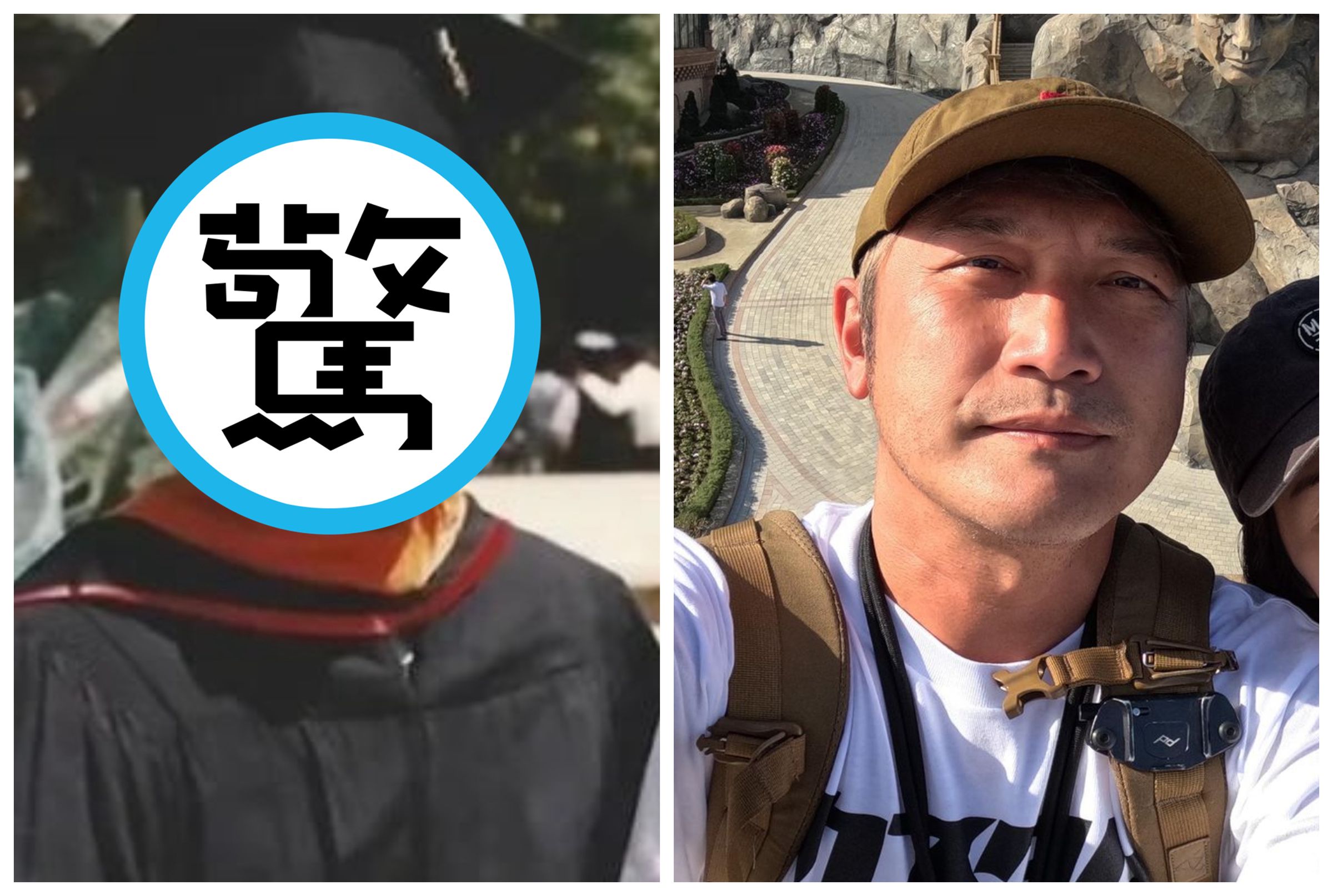 KID(右圖)被說撞臉年輕時的黃仁勳(左圖)。(翻攝circuskidd IG、Threads)
