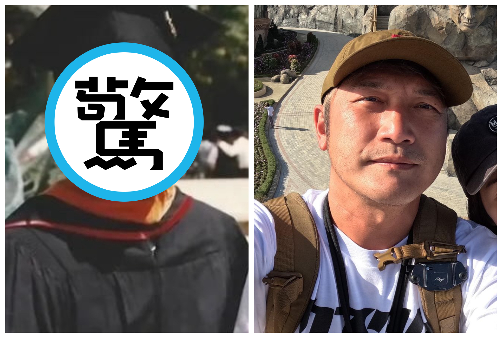 KID（右圖）被說撞臉年輕時的黃仁勳（左圖）。（翻攝circuskidd IG、Threads）