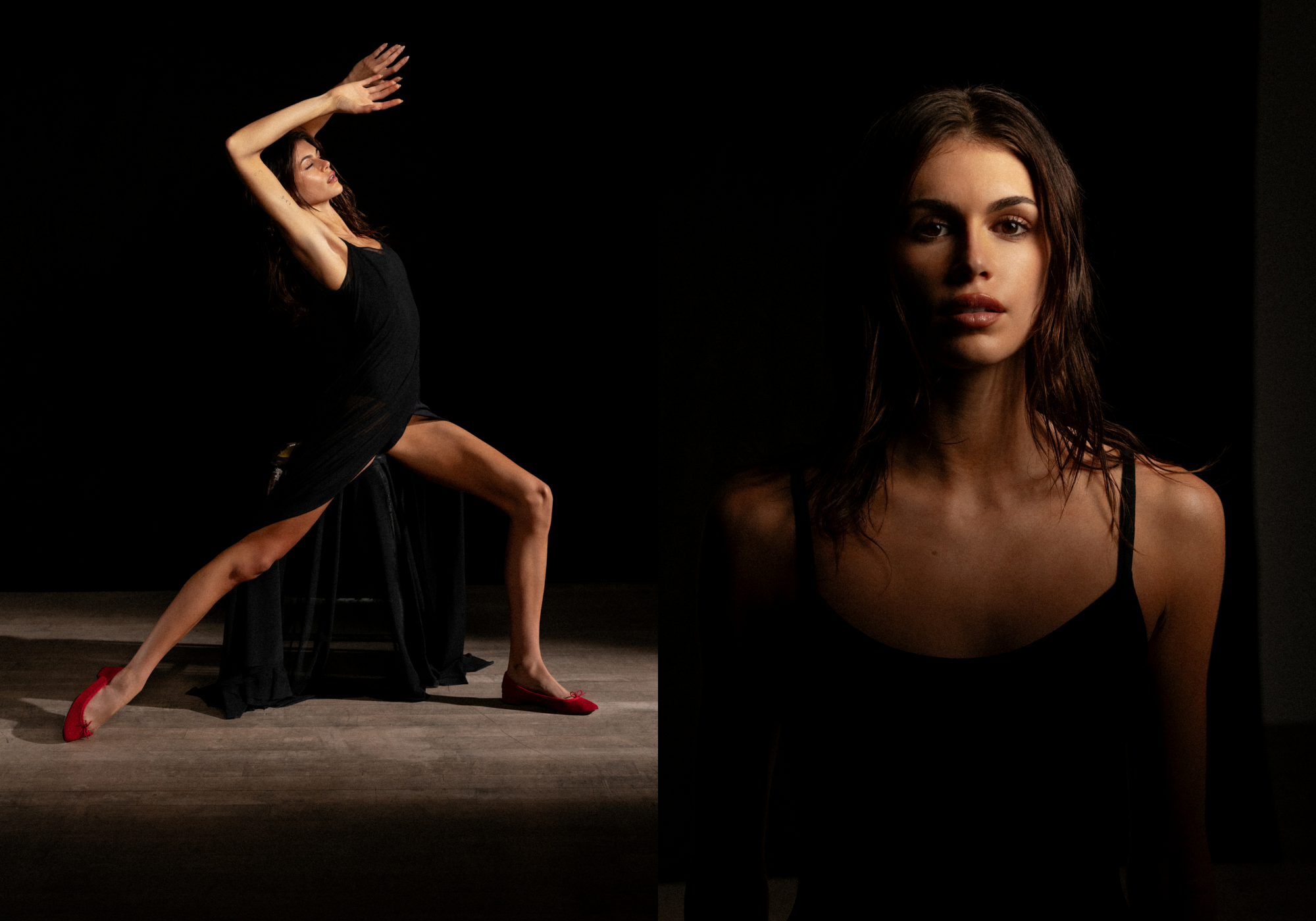 辛蒂克勞馥女兒Kaia Gerber與Repetto推出聯名鞋履系列，拍攝形象影片，Kaia Gerber同時有著模特兒與演員身份。（永三提供）