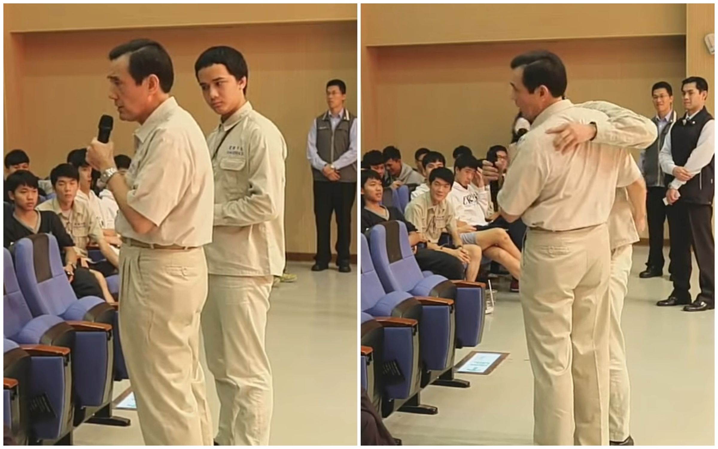 宋建樑過去黑歷史也被挖出,曾當眾親了前總統馬英九,驚動了一旁隨扈。(翻攝自建中攝影CKPC臉書粉專)