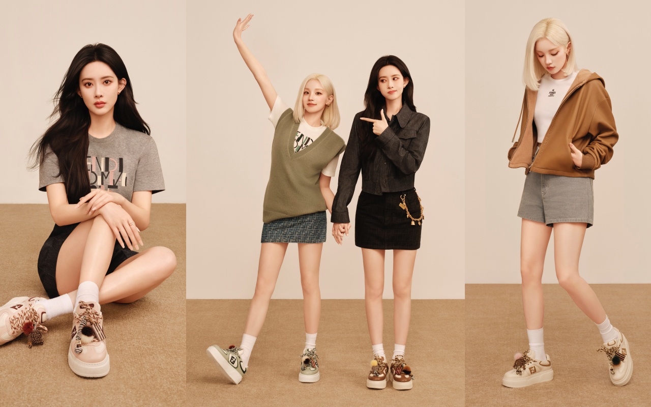 孟子義與宋雨琦詮釋新款FENDI Match Platform系列運動鞋。（FENDI提供）