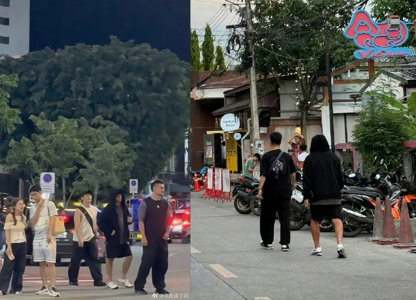 周杰倫不僅全程陪飛，還現身清邁陪老婆錄影，並在街上被網友巧遇。（微博圖片）