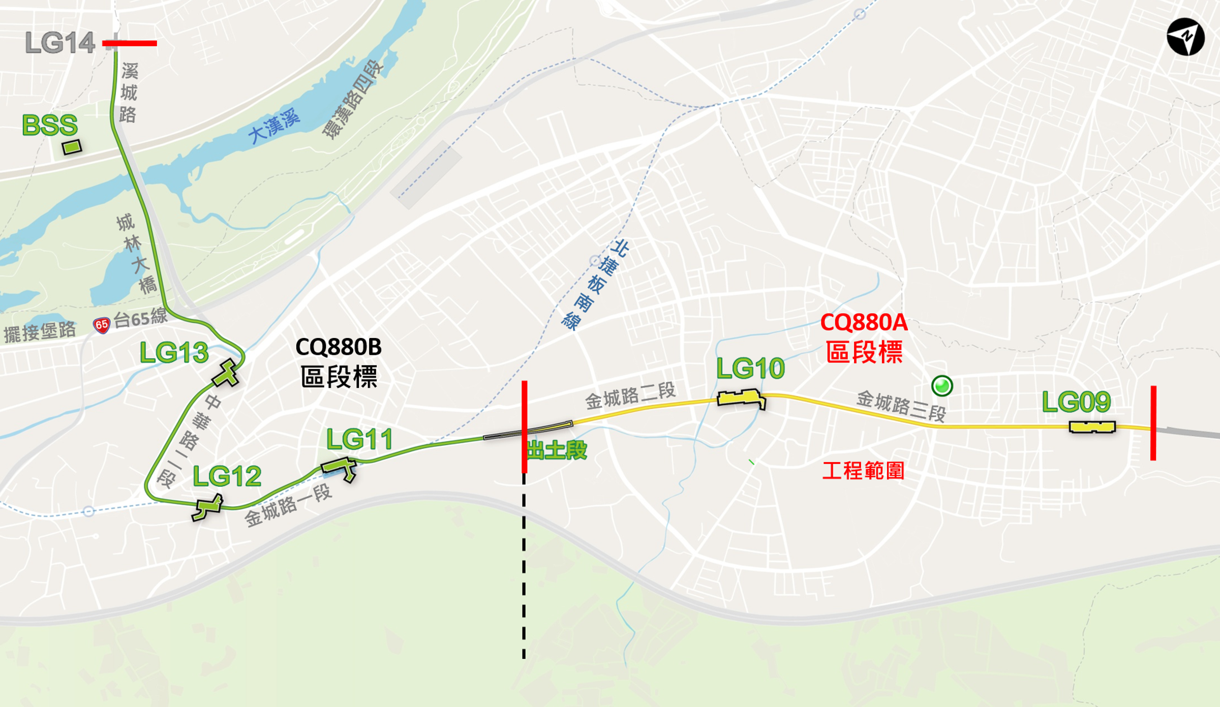新北樹林線CQ880A路線圖。（新北市捷運工程局提供）