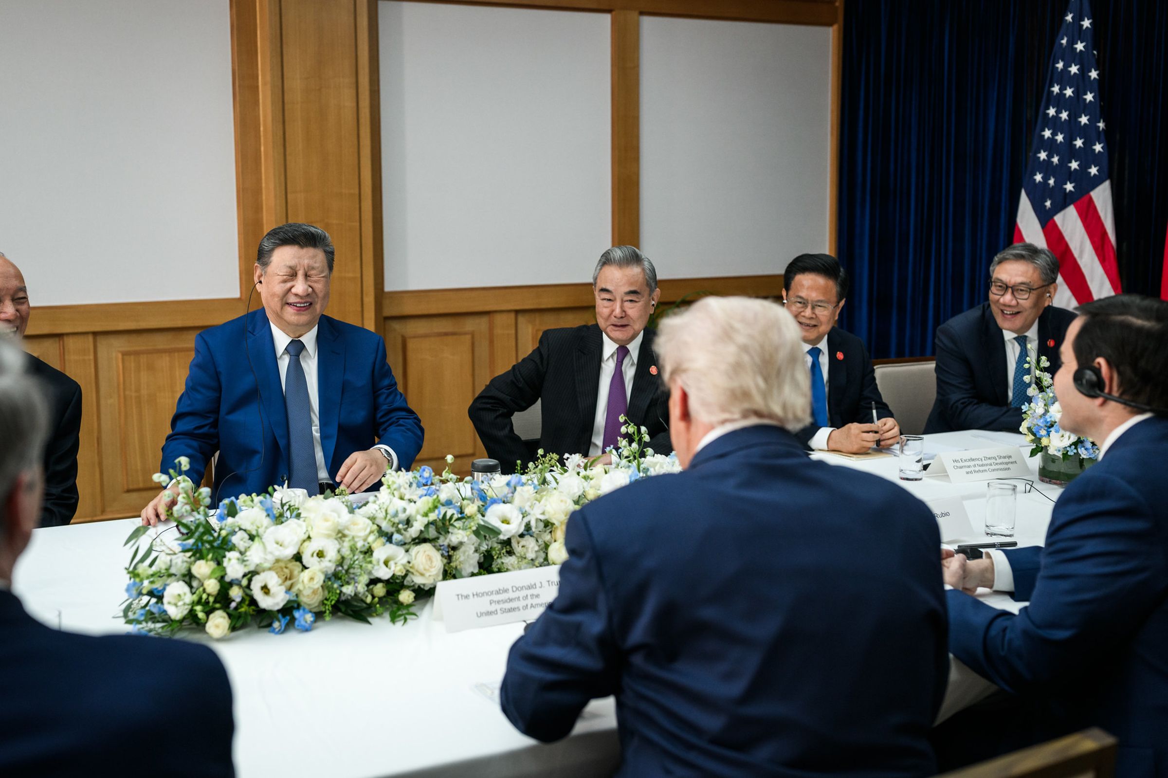 接著習近平笑開懷。(翻攝The White House Flickr)