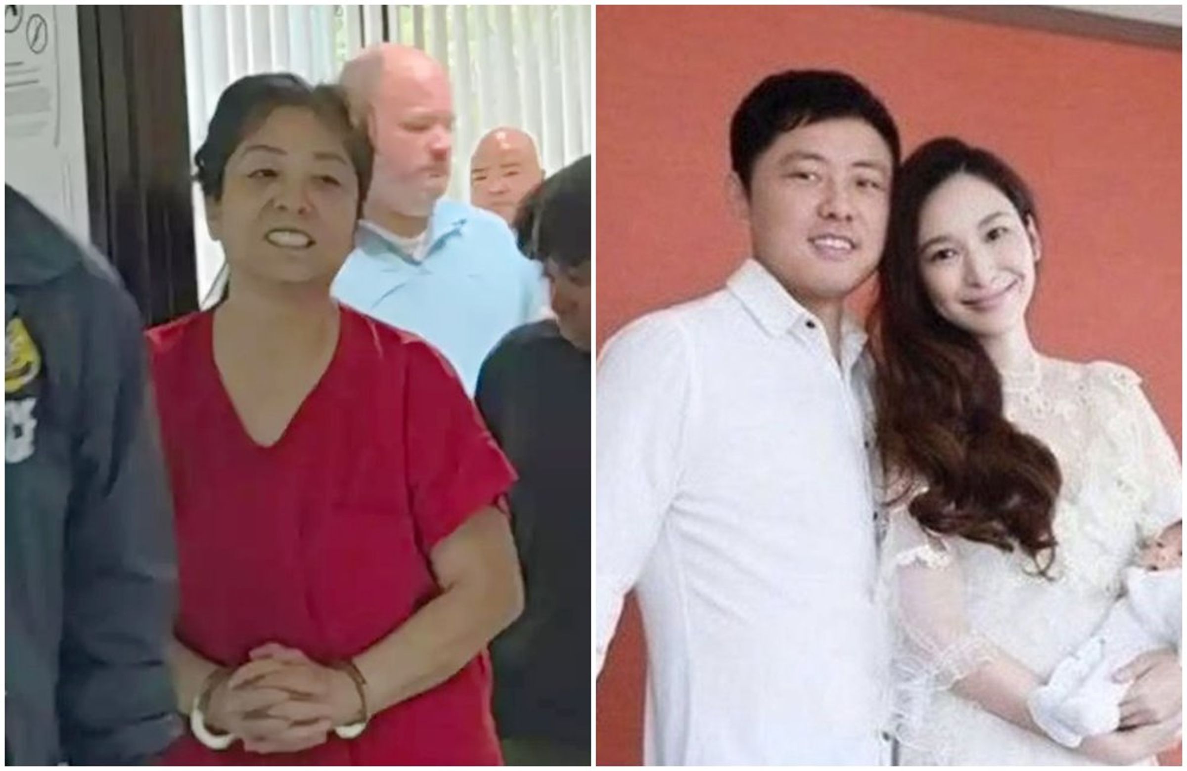 崔麗杰（左圖）離開塞班島移民法庭，面帶笑容神態放鬆。右圖為吳佩慈和紀曉波。（翻攝islapublic.org／網路照片）