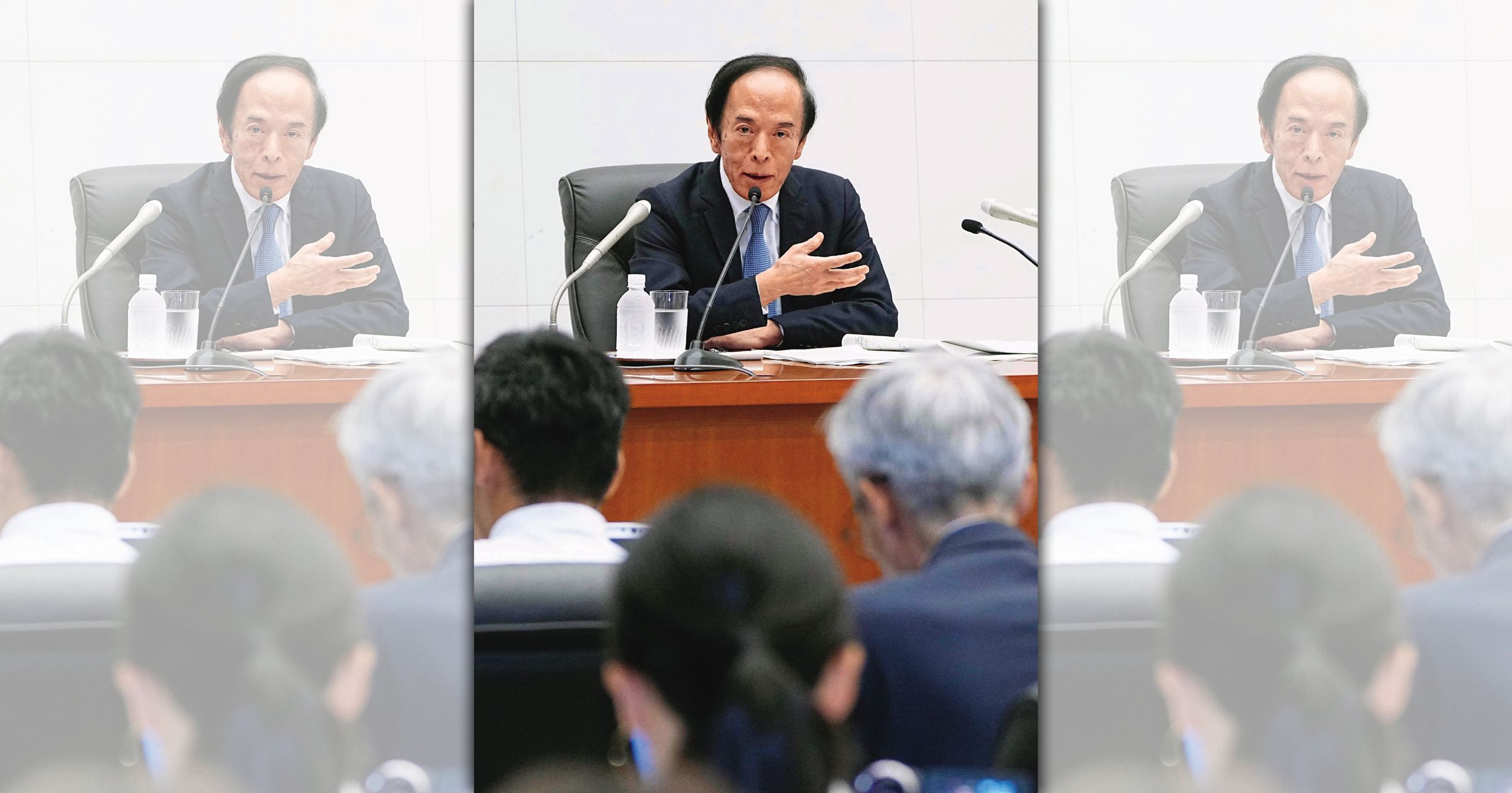 日本央行7月底召開利率會議，決議升息1碼，造成全球股市大震盪。圖為日本央行總裁植田和男。（東方IC）