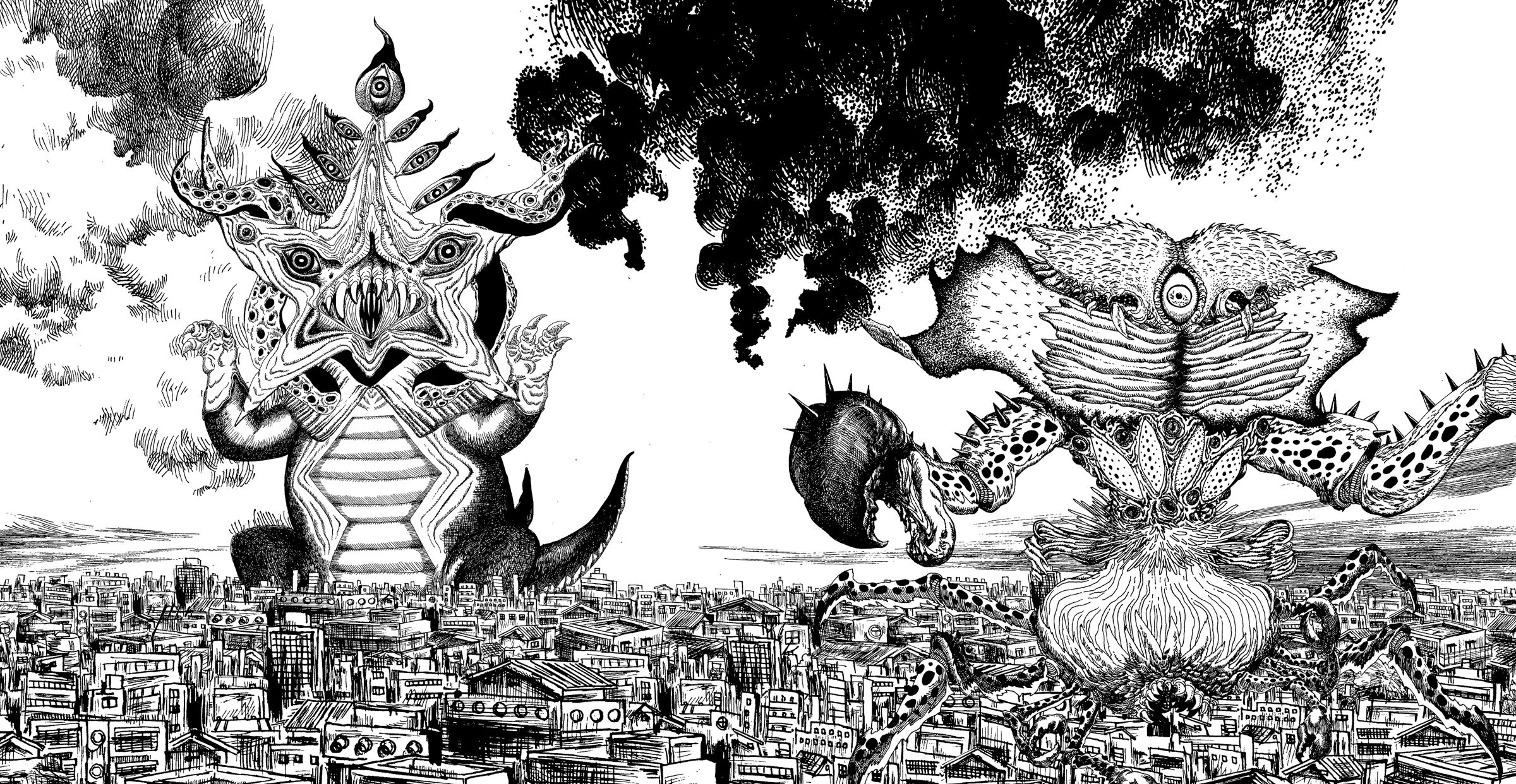 漫畫家王登鈺創作《秘密耳語》，以原創怪獸為IP跨域提供豐富素材。（煙囪精靈、張清龍、王登鈺、大塊文化提供）