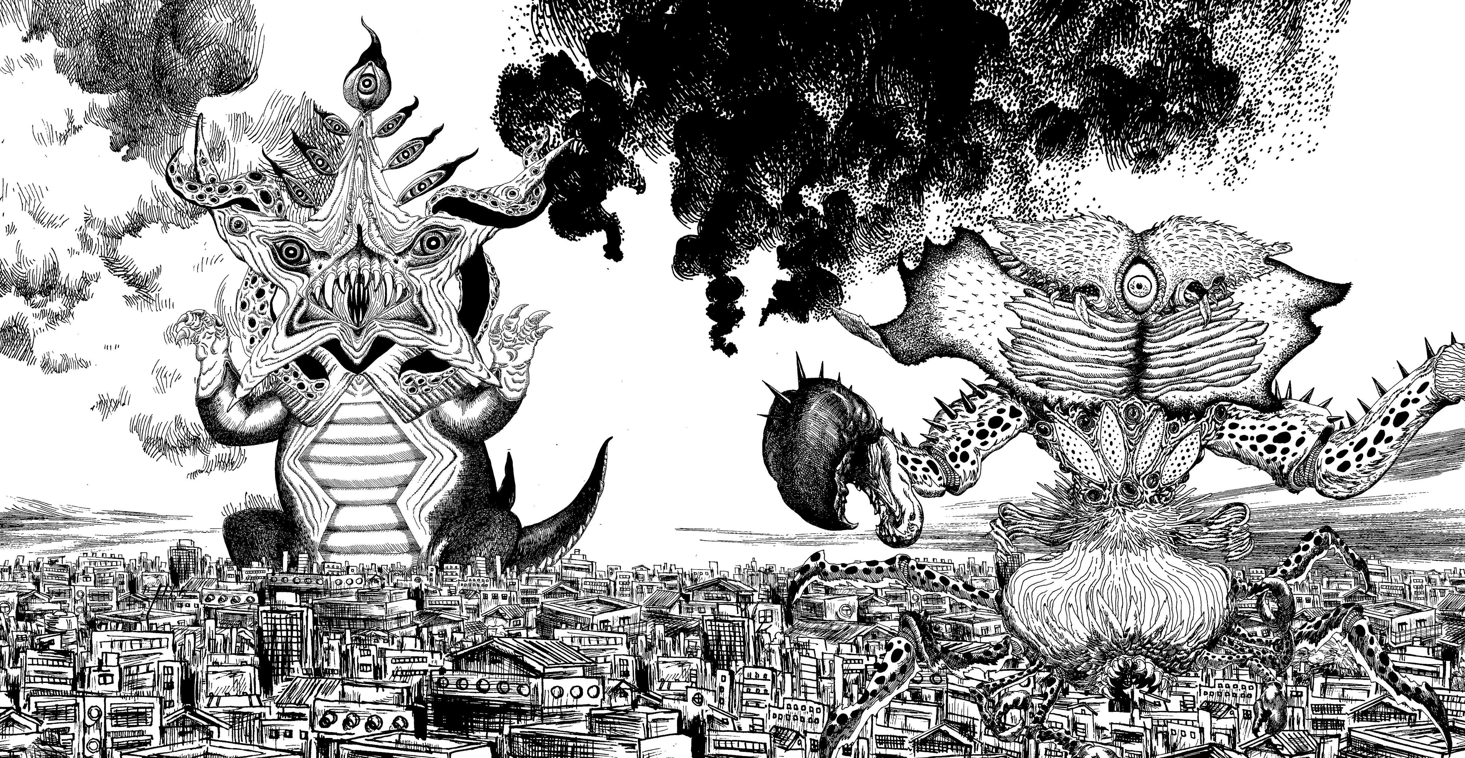 漫畫家王登鈺創作《秘密耳語》，以原創怪獸為IP跨域提供豐富素材。（煙囪精靈、張清龍、王登鈺、大塊文化提供）