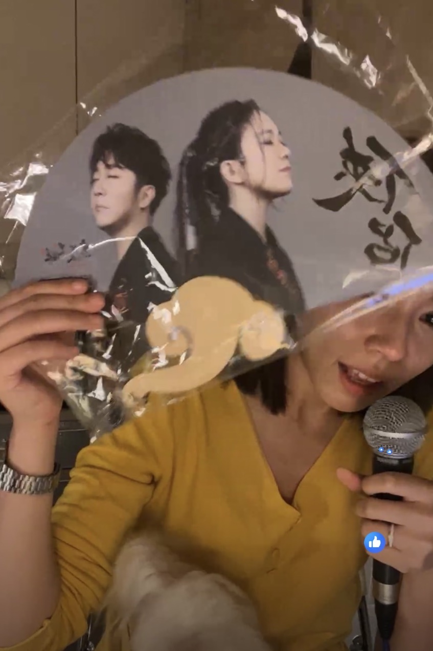王瞳分享為了演唱會製作的紀念品。(翻攝臉書直播)