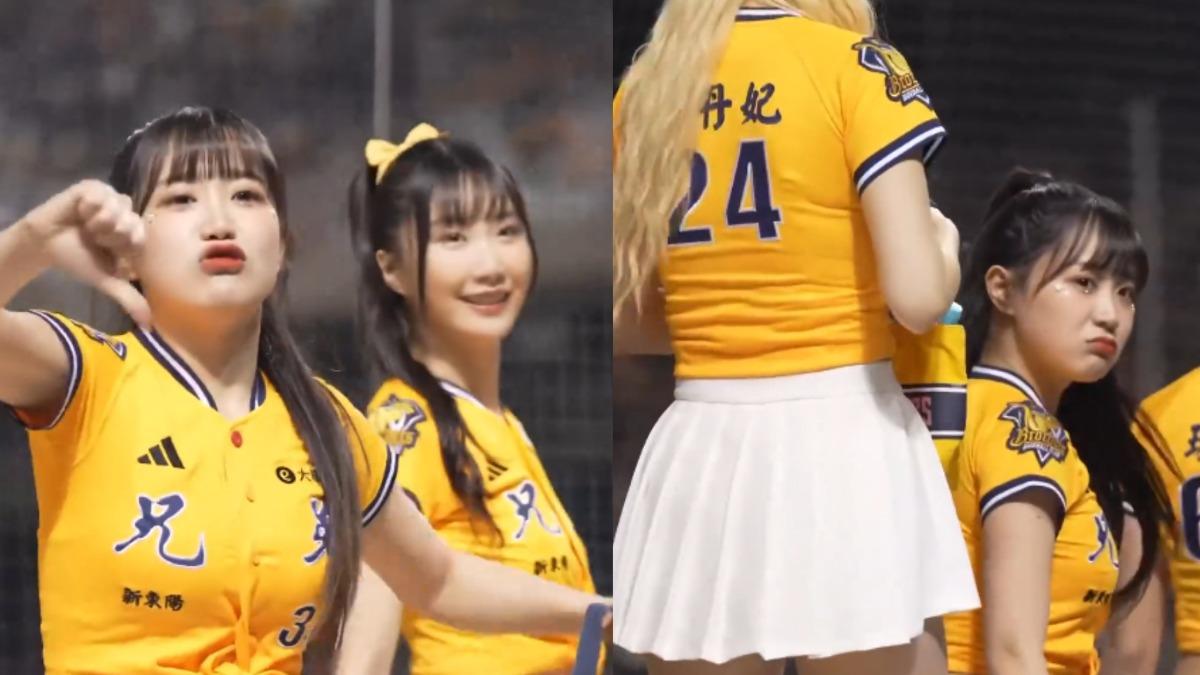 邊荷律在中職新賽事應援結束後，被球迷氣到瞪大眼。（翻攝自社群）