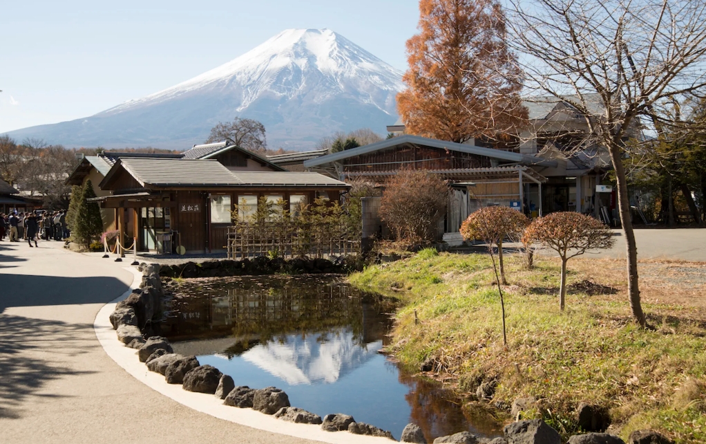 山梨縣的忍野八海是知名的富士山觀賞景點。（翻攝自日本國家旅遊局官方網站）