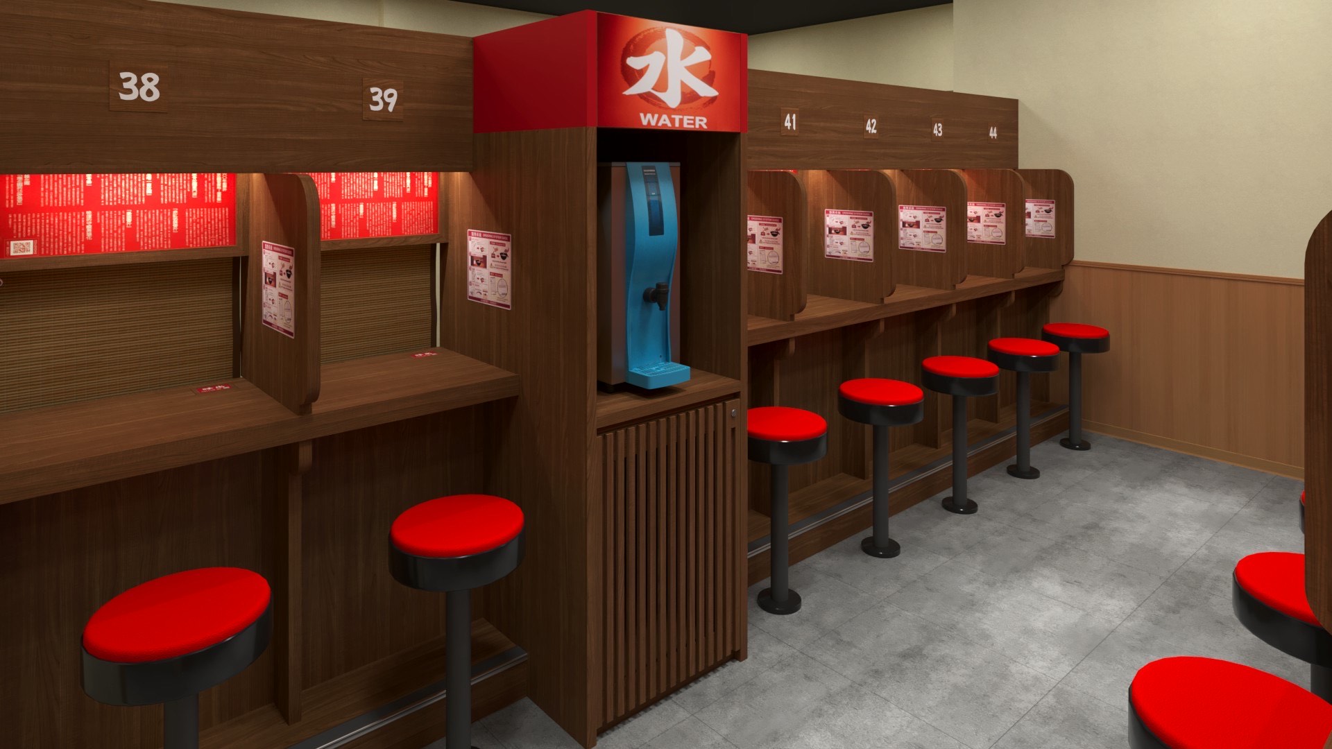 一蘭拉麵台北本店將在6月12日重新開幕，業者因衛生考量將座位飲用水龍頭移除，改成獨立的飲水機。（翻攝自天然豚骨拉麵專門店 一蘭台灣臉書）