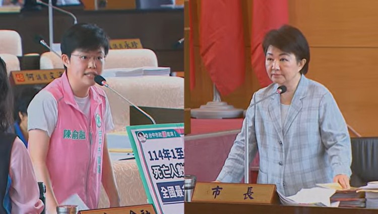民進黨市議員陳俞融批評盧市長報喜不報憂。（翻攝直播）
