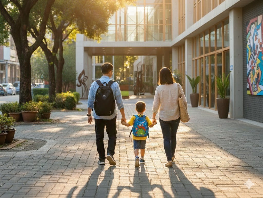 北市計畫推動「育兒減少工時」，讓家長可以多一點時間陪伴孩子，但執行面上卻引發質疑。（AI示意圖，Gemini生成）