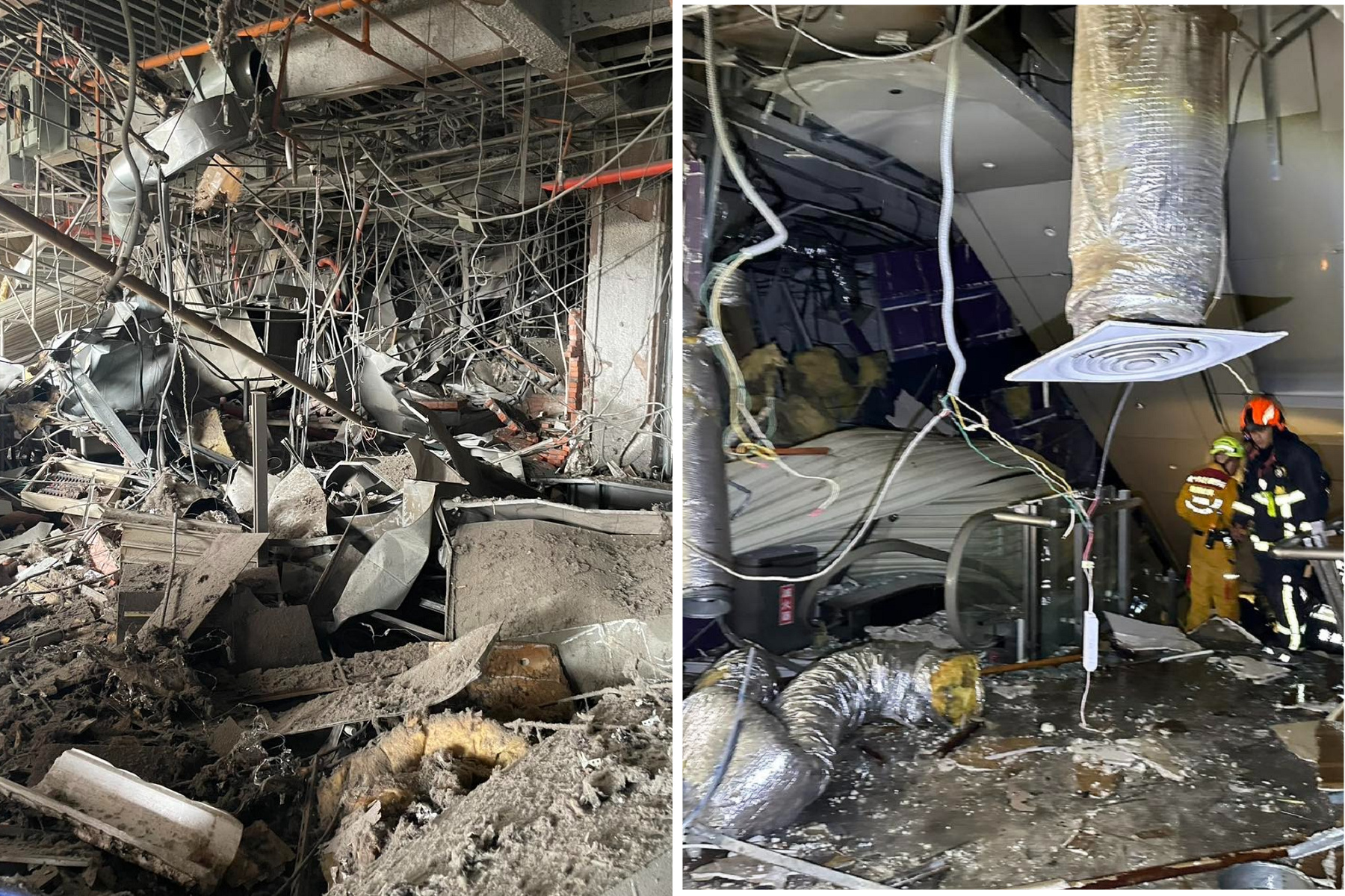 百貨內被炸爛，現場狀況怵目驚心。（翻自《記者爆料網》）