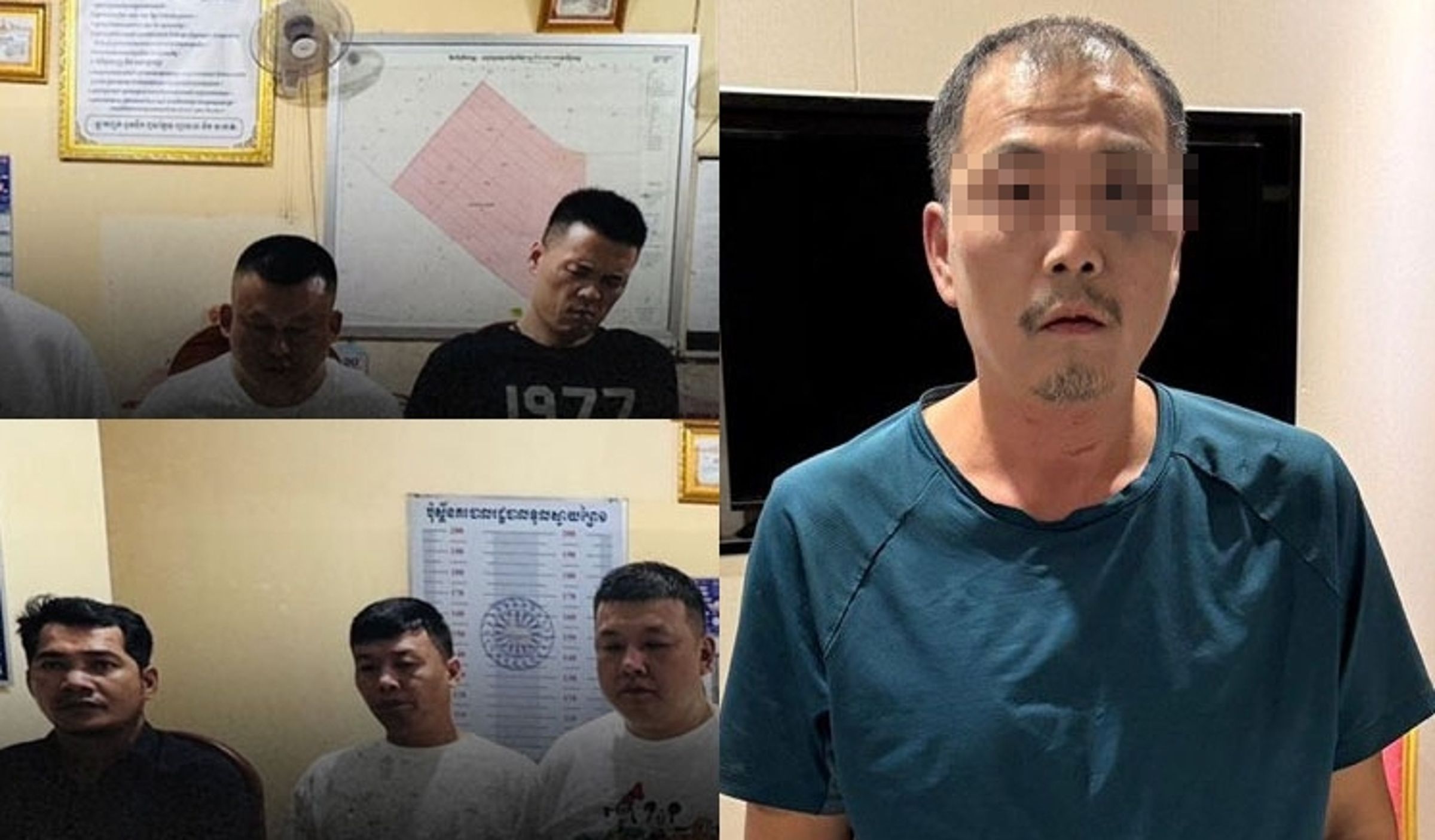 受害者河男(右)在金邊喝完咖啡就被綁架,警方迅速破獲由中國人組織的犯罪集團與1名柬埔寨司機。(翻攝自《高棉時報》)