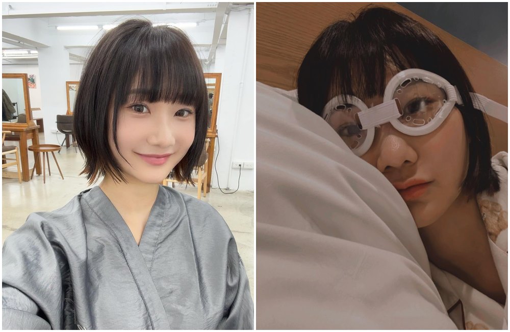 愛莉莎莎到韓國接受「鏡片植入術」。（翻攝愛莉莎莎）