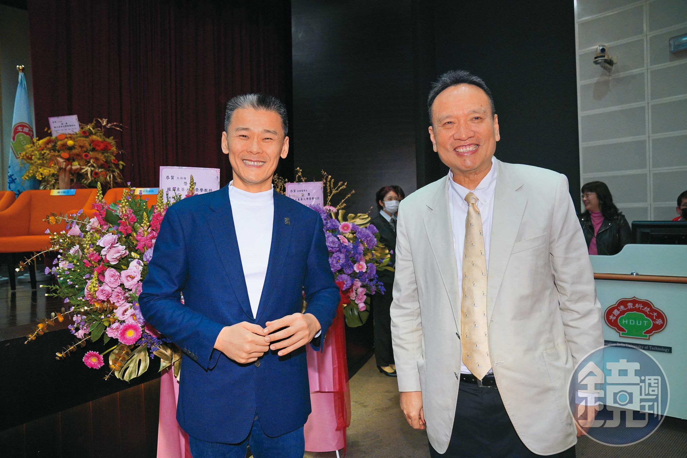 林鴻璋（左）最後態度趨緩，與宏泰建設和平解決兩造紛爭。右為姊夫許東隆。