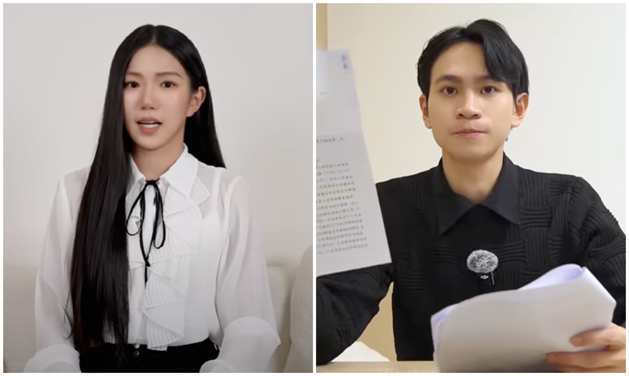 家寧（左圖）與Andy（右圖）分手後成怨偶。（翻攝秘月期POPOO、Andy老師YouTube）