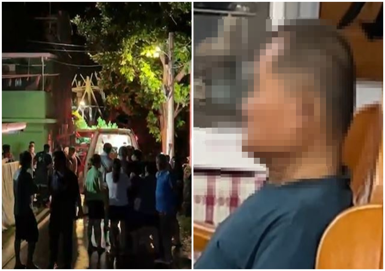 78歲潘姓老翁（右）疑似不滿妻子晚回家，持刀追殺後又縱火燒房子。（翻攝畫面）