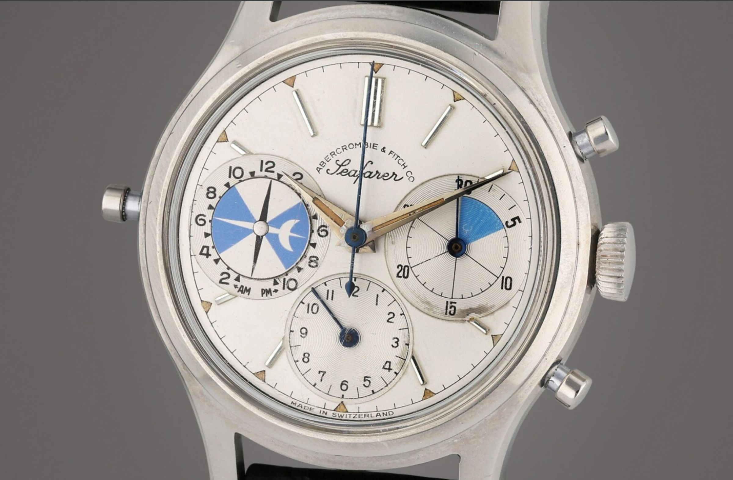 Abercrombie & Fitch發售的「Seafarer」，由豪雅委託生產製造。（圖片擷取自Sotheby's）