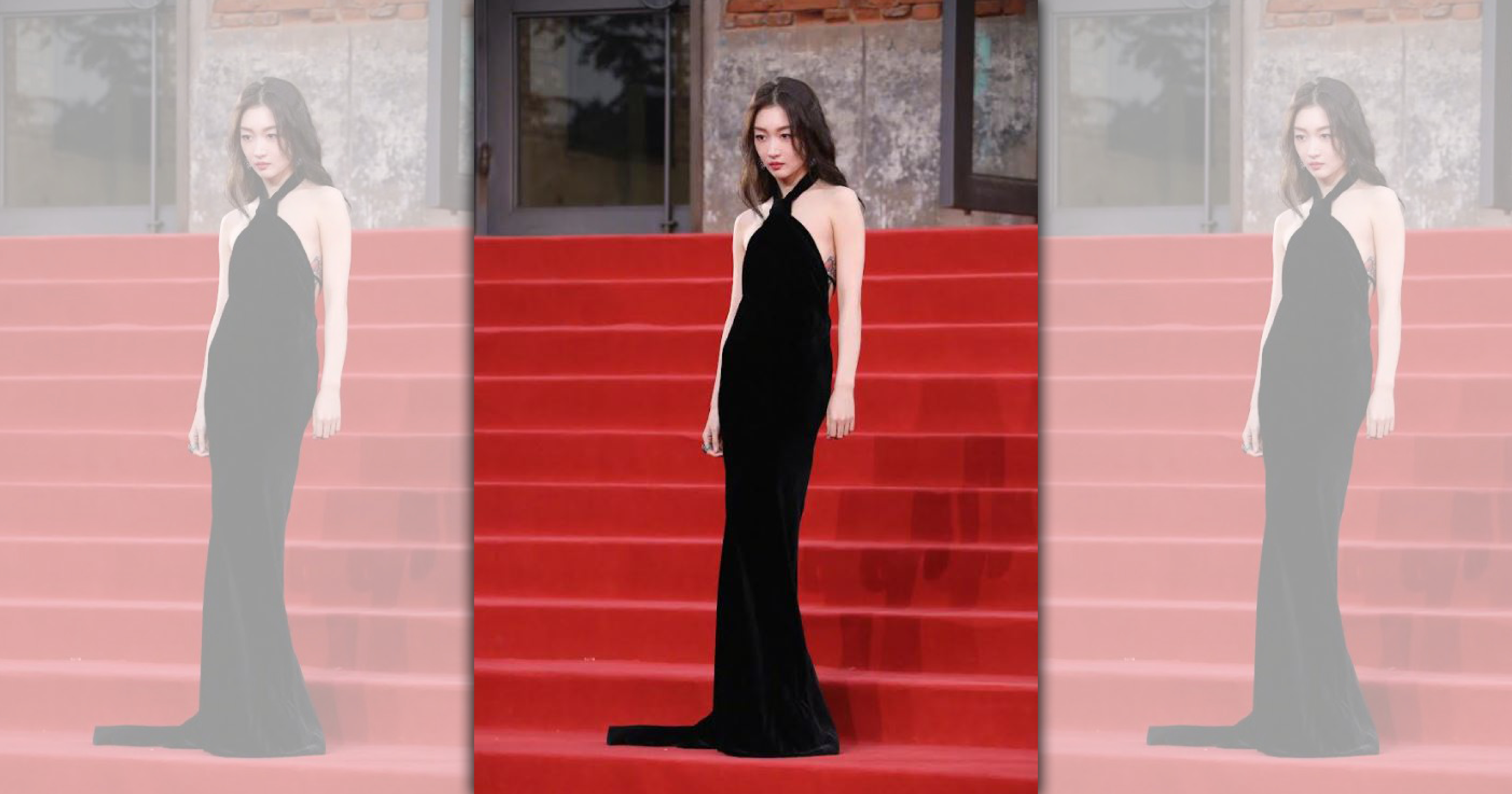 周冬雨出席平遙國際電影節，露出肋骨上的刺青，引起熱議。（微博圖片）