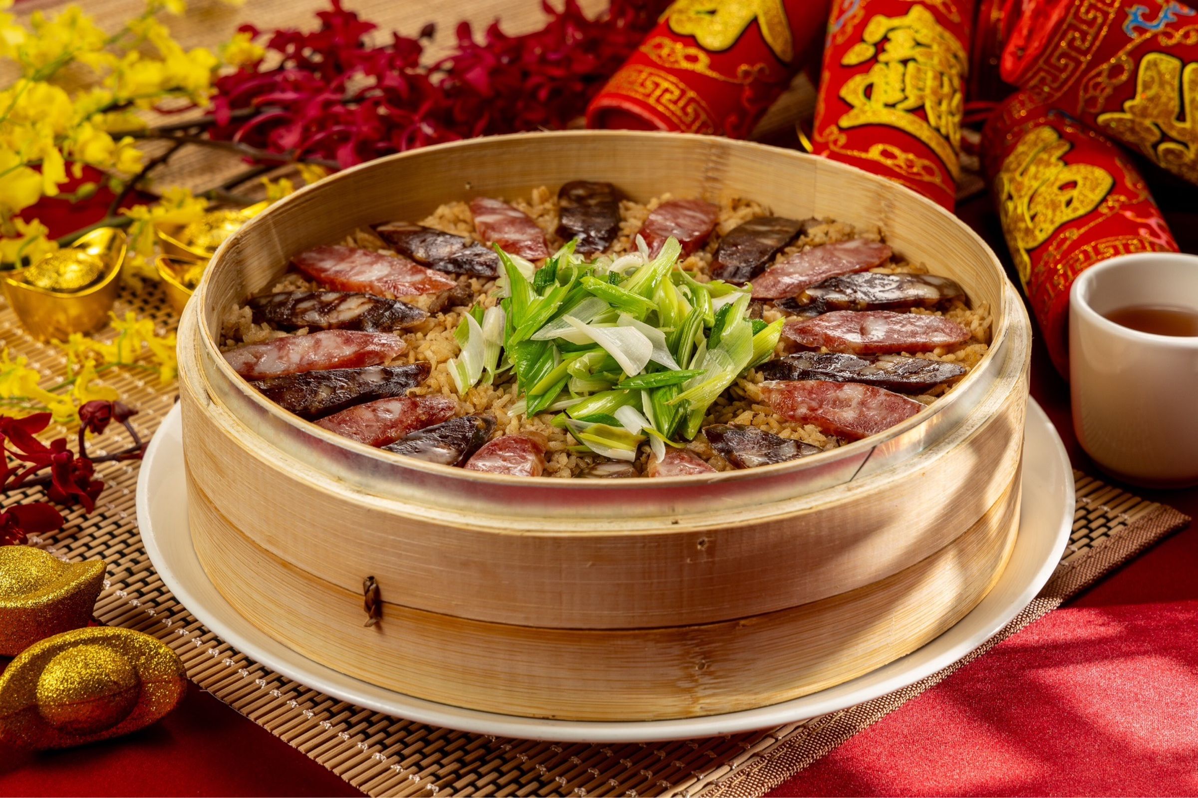 必點港式臘味糯米糕,選用花東友善農耕長糯米。(福容大飯店花蓮店提供)